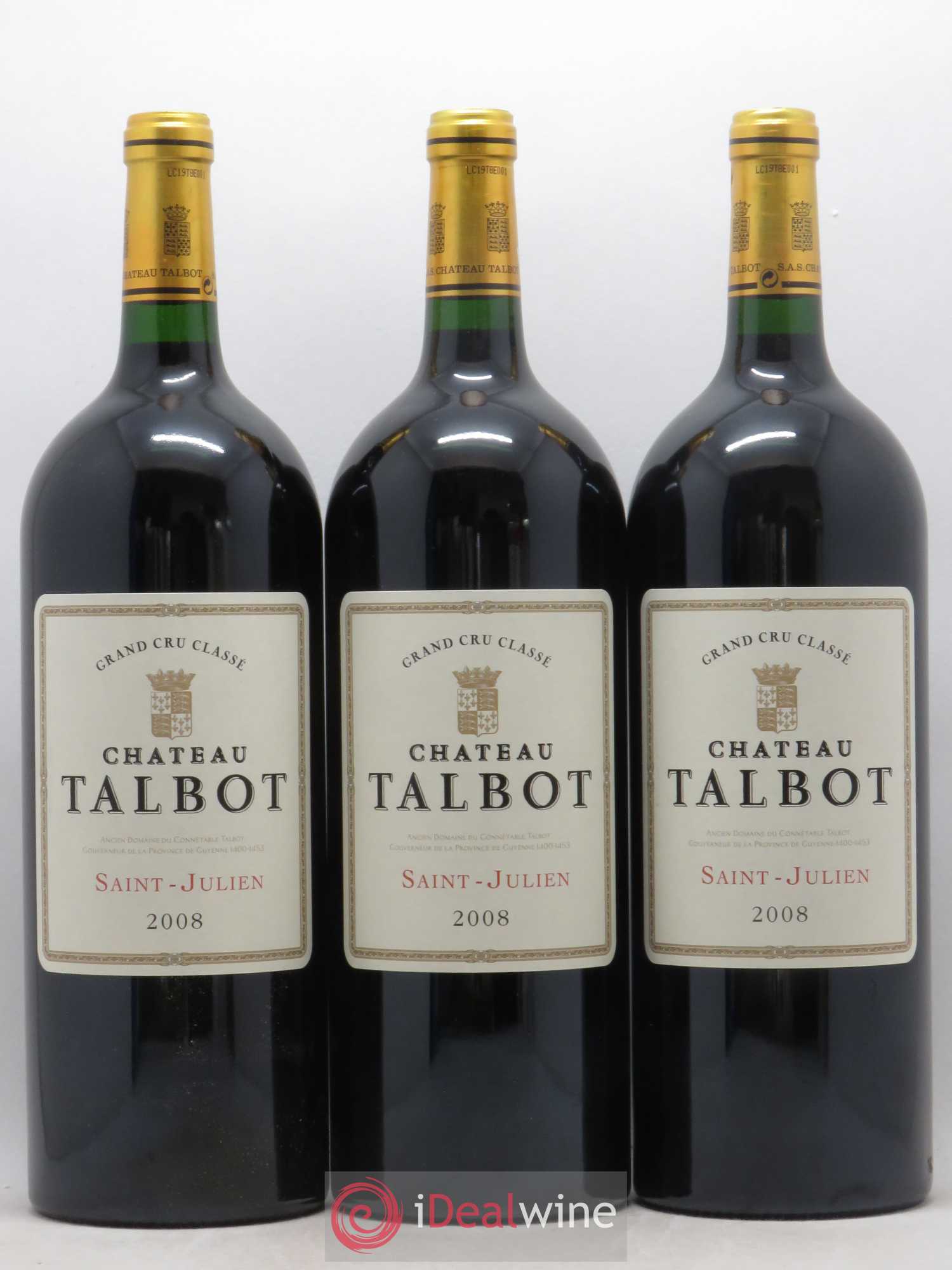 Château Talbot 4ème Grand Cru Classé 2008 - Lot de 6 magnums - 1