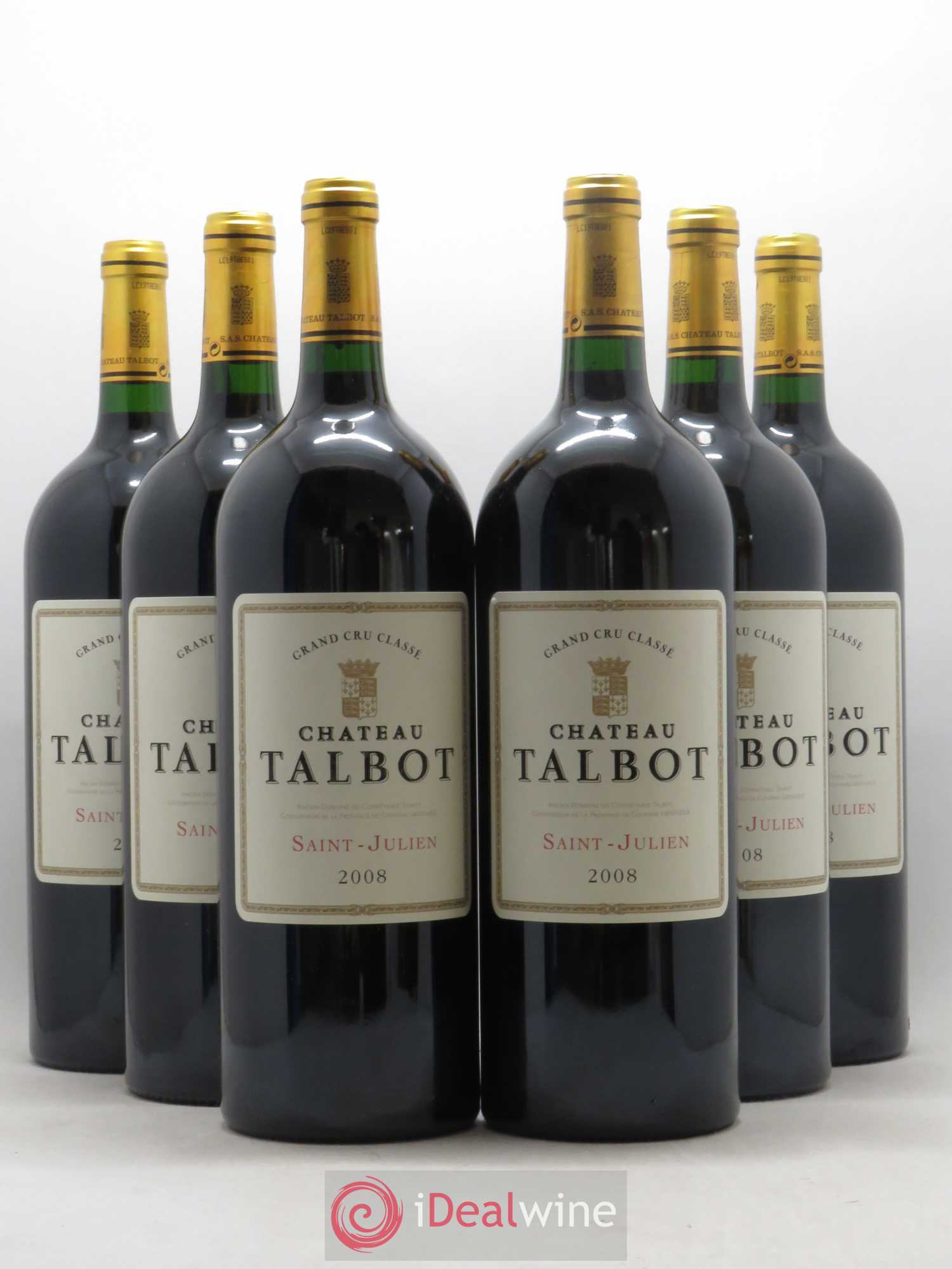 Château Talbot 4ème Grand Cru Classé 2008 - Lot de 6 magnums - 0