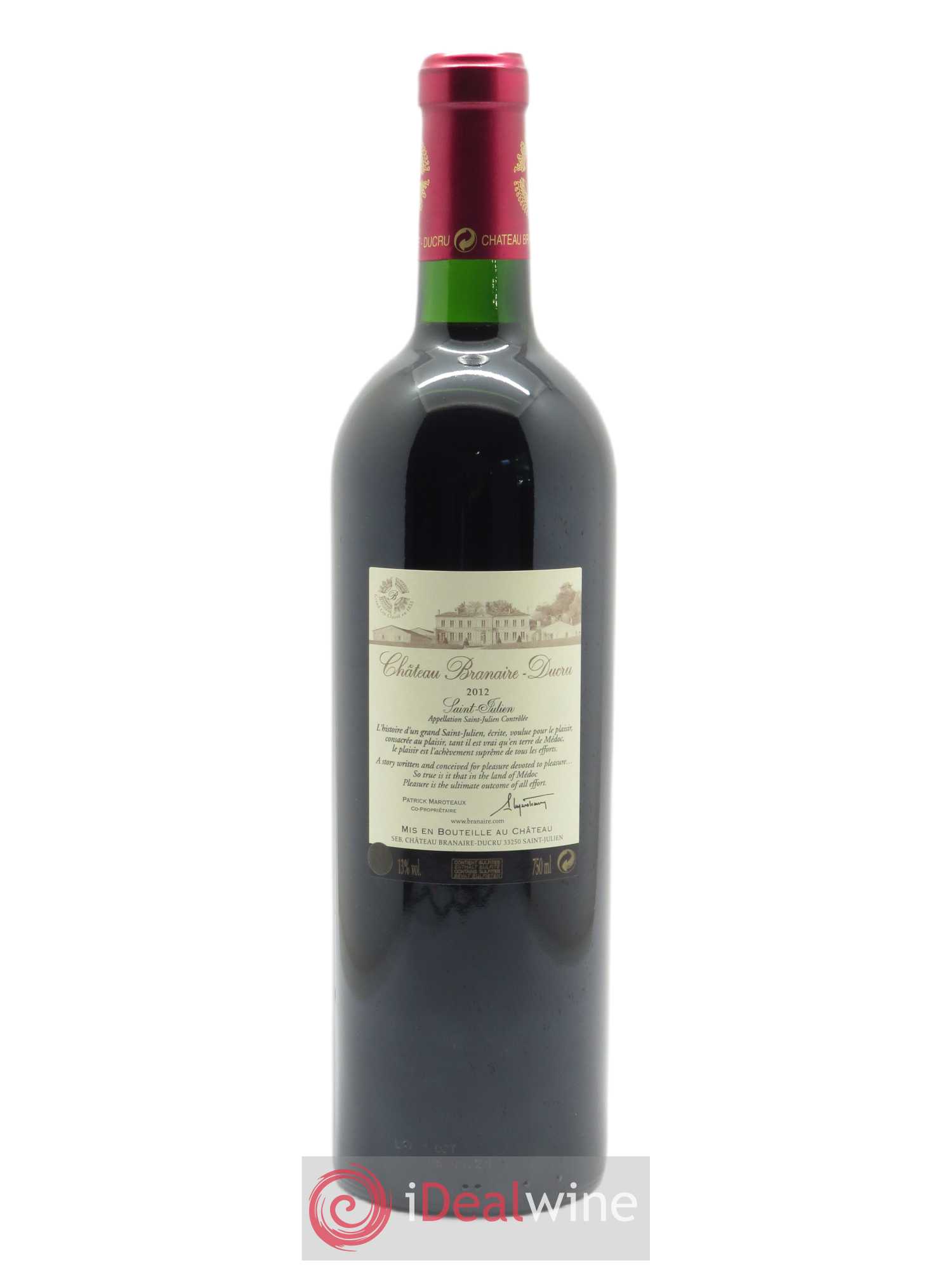 Château Branaire Ducru 4ème Grand Cru Classé 2012 - Lot de 1 bouteille - 1