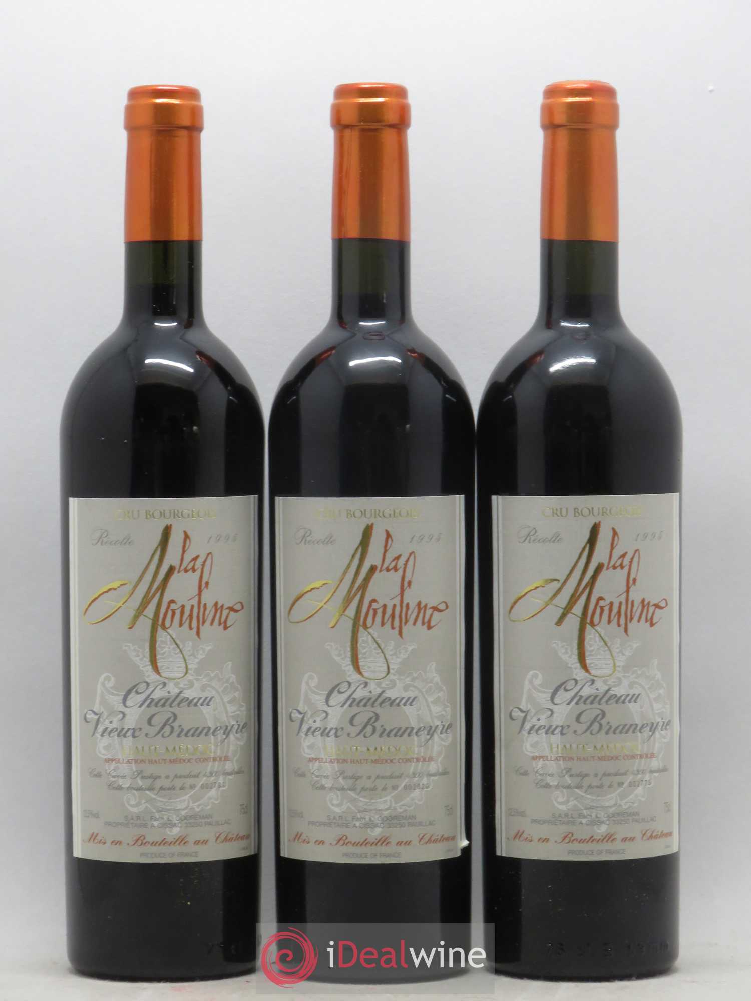 Haut Médoc Château Vieux Braneyre La Mouline 1995 - Lotto di 6 bottiglie - 1