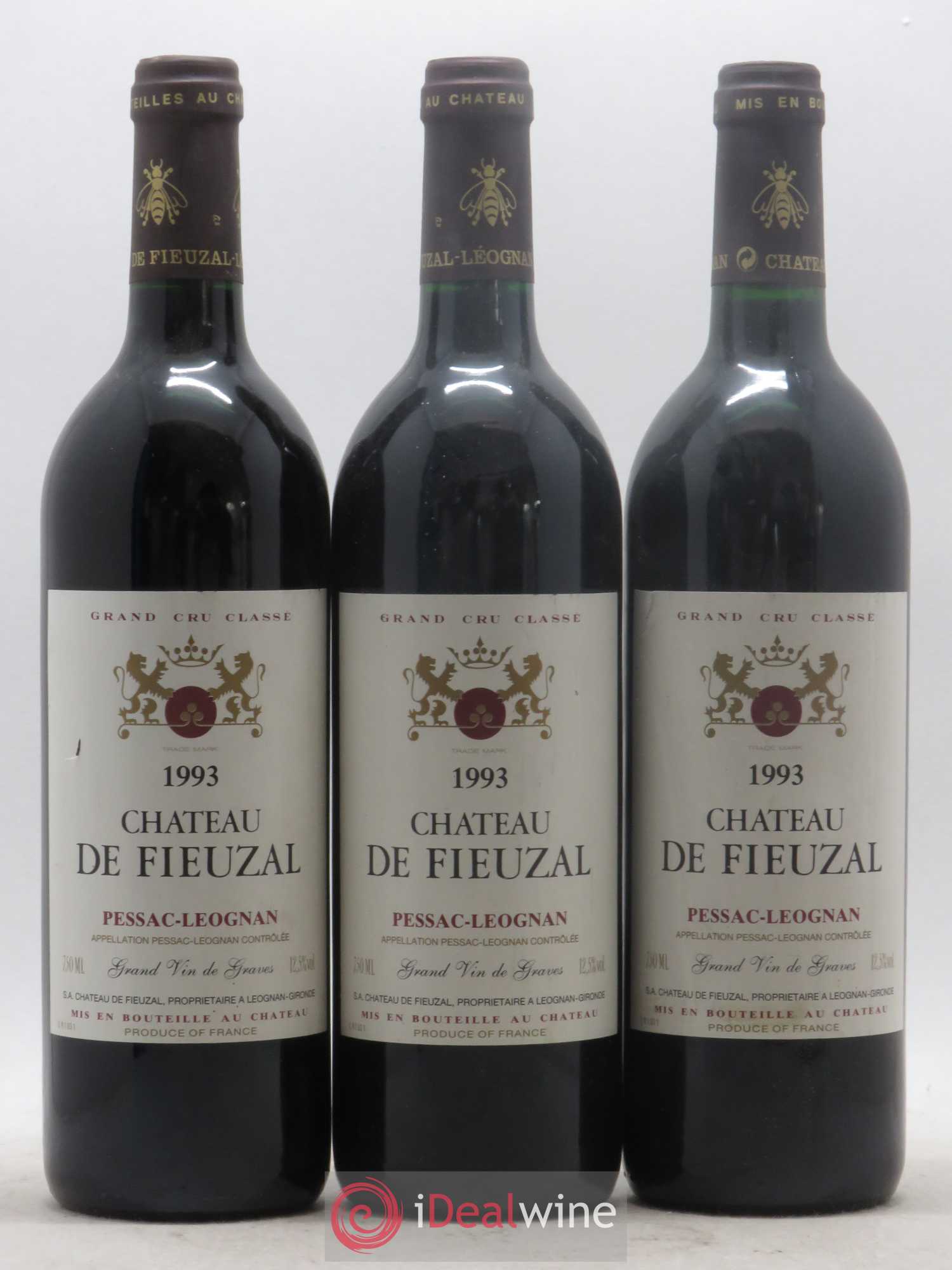 Château de Fieuzal Cru Classé de Graves 1993 - Lot de 3 bouteilles - 0
