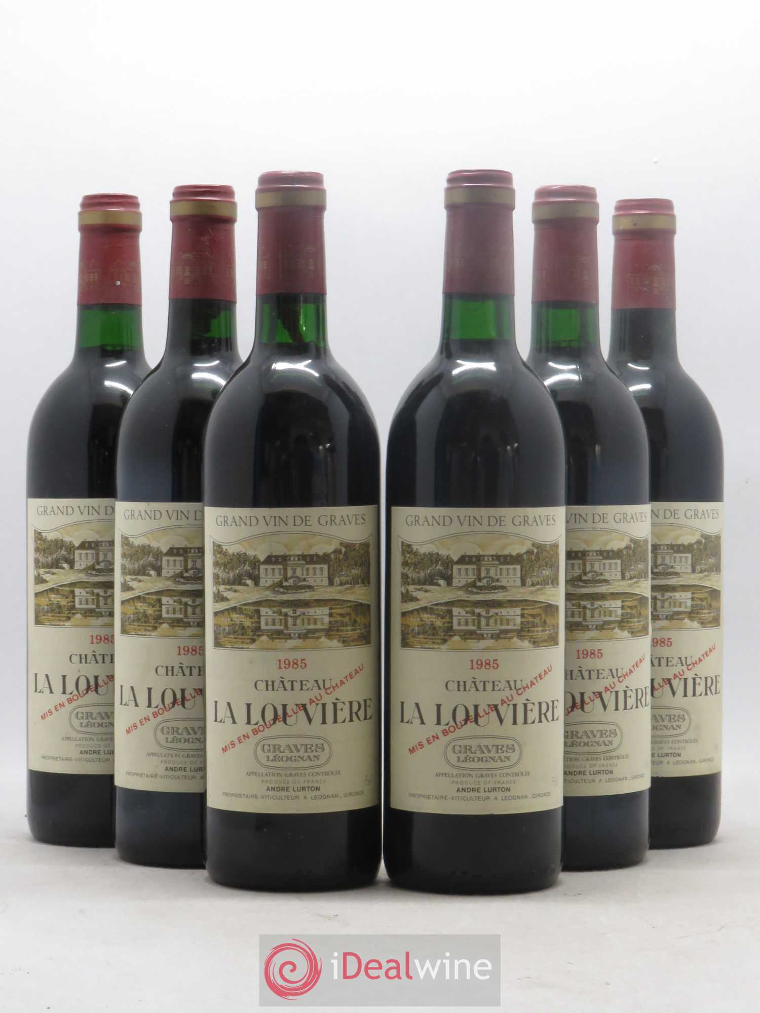 Château la Louvière 1985 - Lot de 6 bouteilles - 0