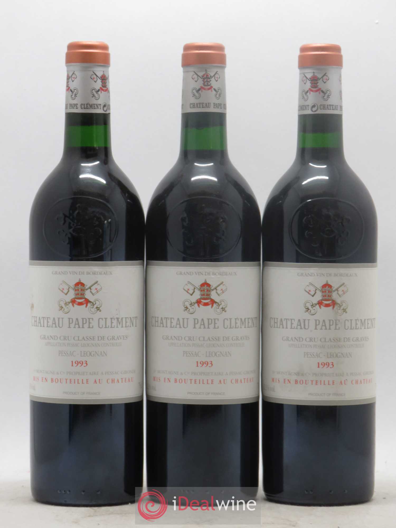 Château Pape Clément Cru Classé de Graves 1993 - Lot de 3 bouteilles - 0