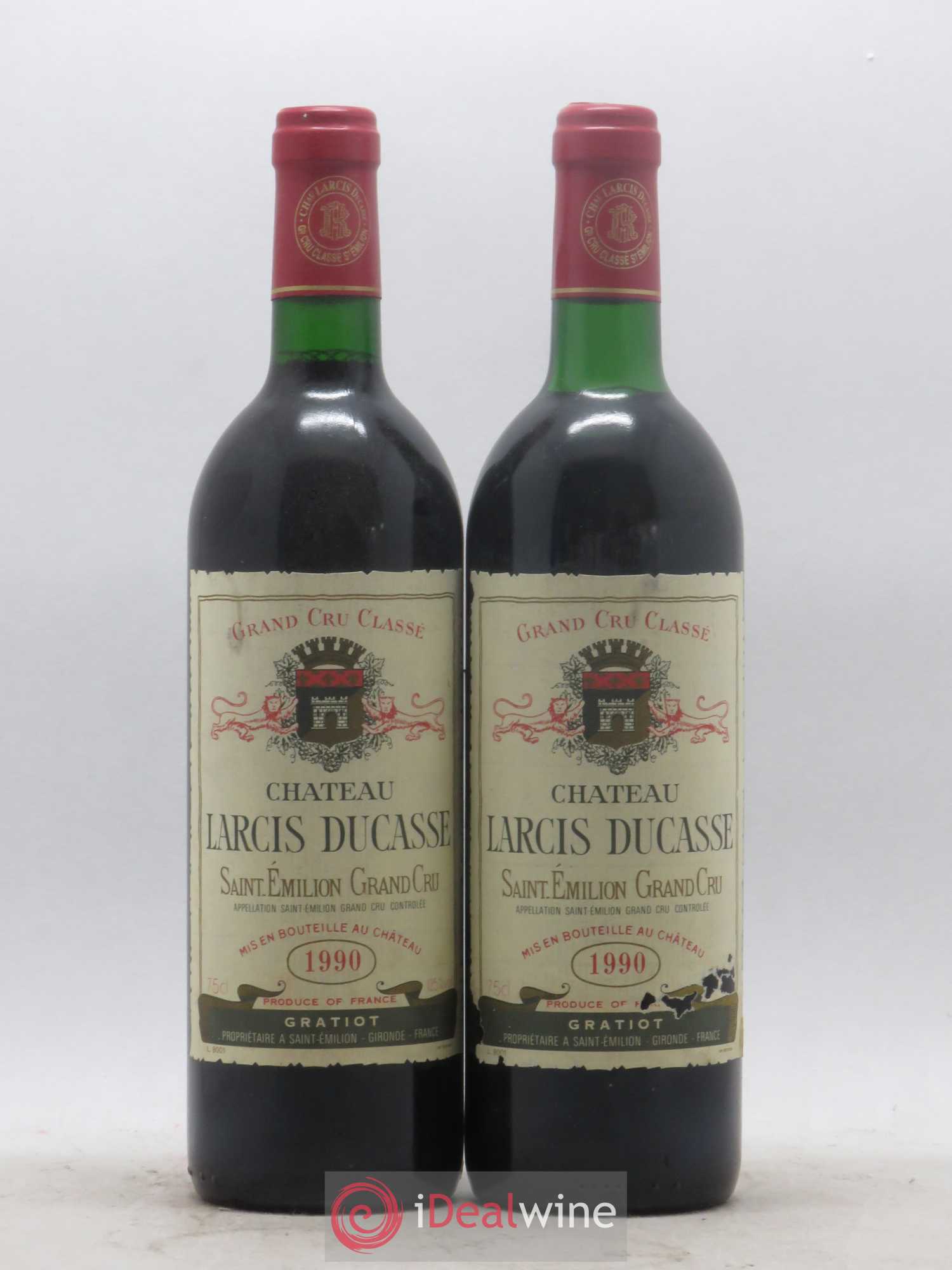 Château Larcis Ducasse 1er Grand Cru Classé B 1990 - Lot de 2 bouteilles - 0