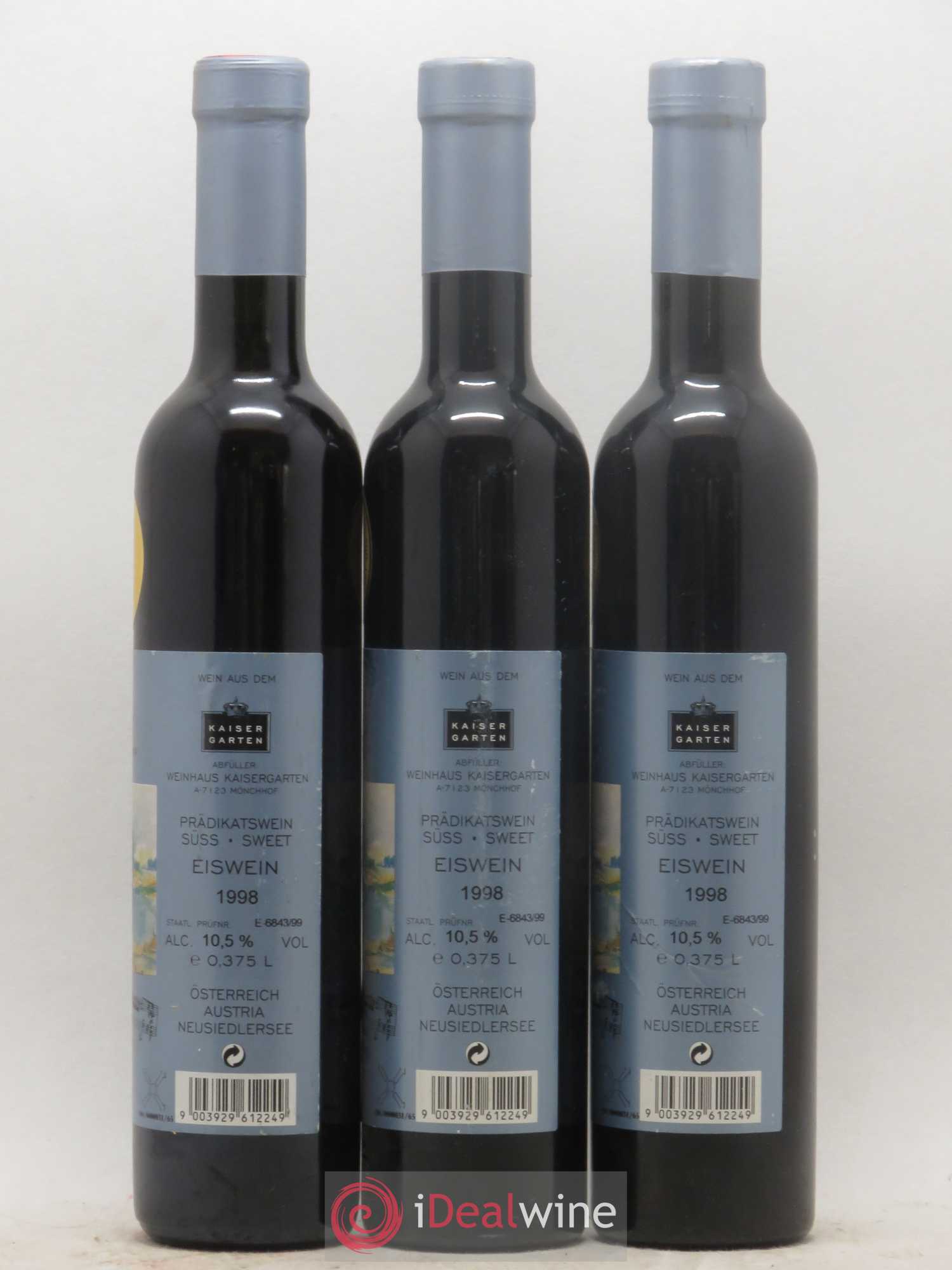 Autriche Eiswein Seewinkler Impressionen Weinhaus Kaisergarten 1998 - Posten von 3 Demi-Flaschen - 1
