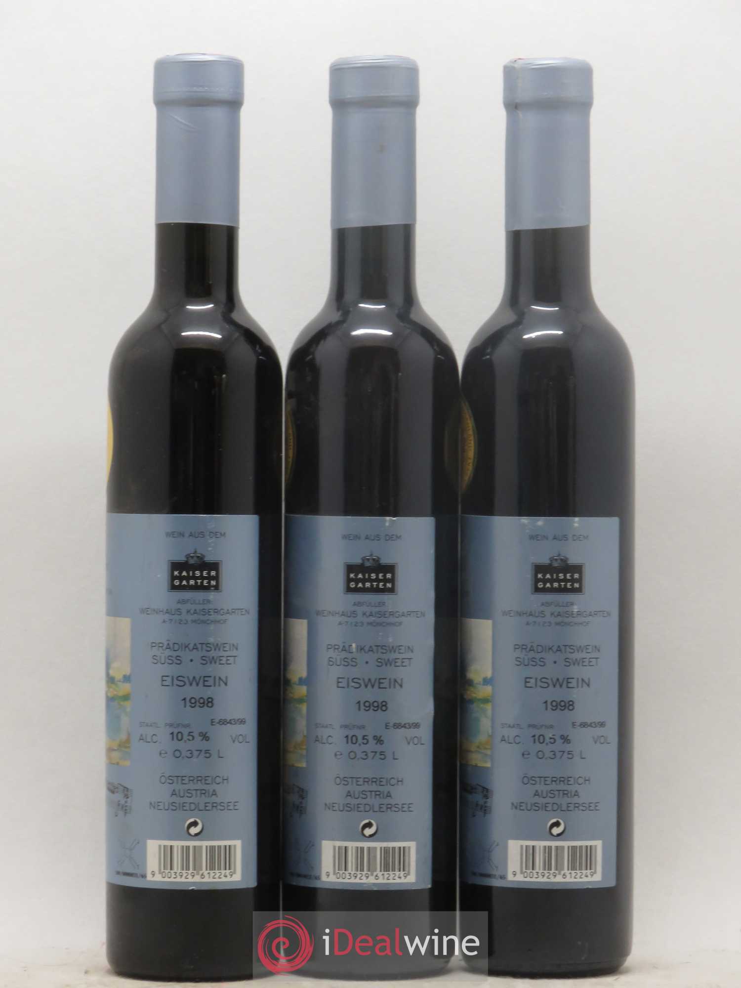 Autriche Eiswein Seewinkler Impressionen Weinhaus Kaisergarten 1998 - Posten von 3 Demi-Flaschen - 1