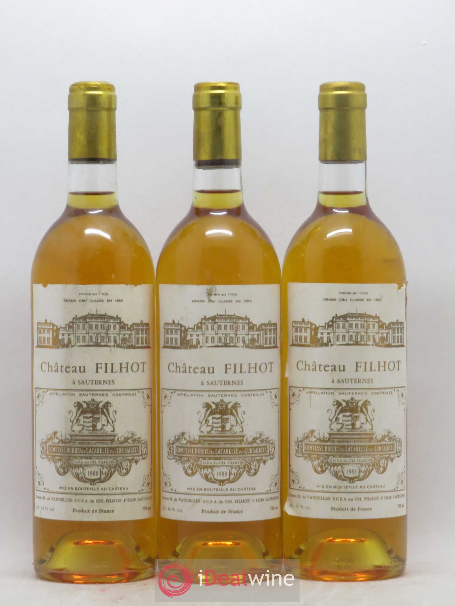 Château Filhot 2ème Grand Cru Classé 1988 - Lotto di 6 bottiglie - 2