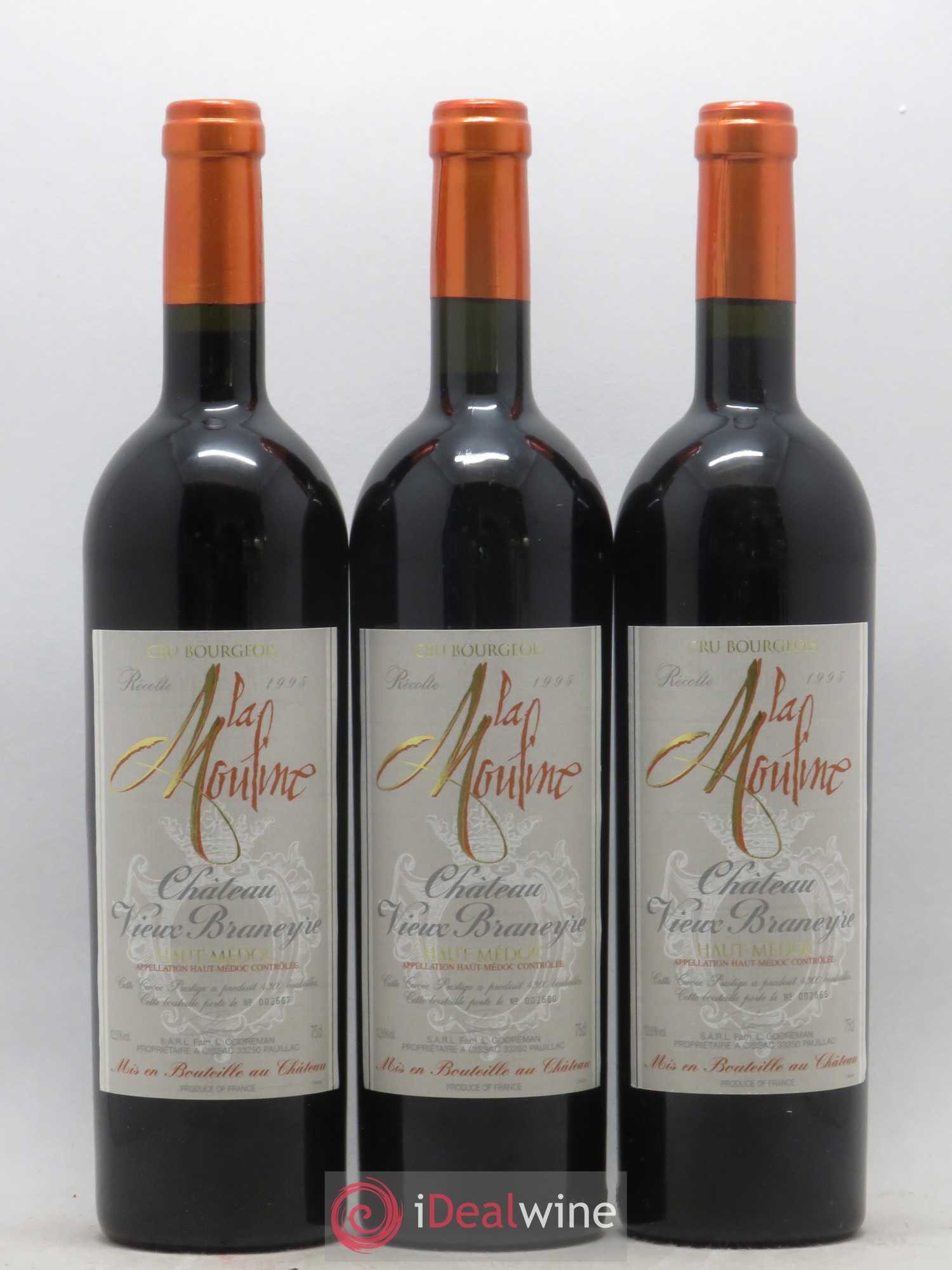 Haut Médoc Château Vieux Braneyre La Mouline 1995 - Posten von 6 Flaschen - 1