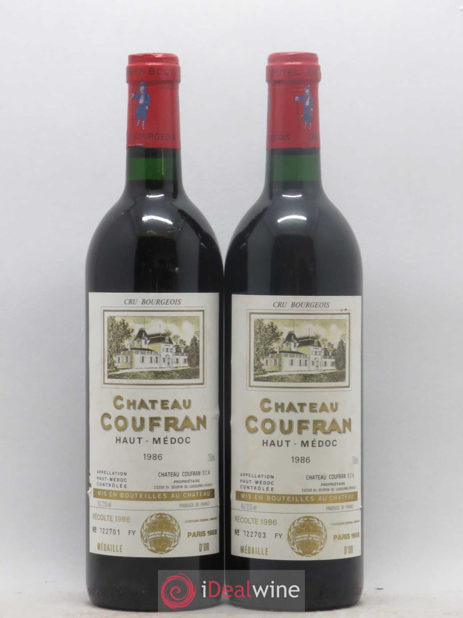 Château Coufran Cru Bourgeois 1986 - Lot de 2 bouteilles - 0