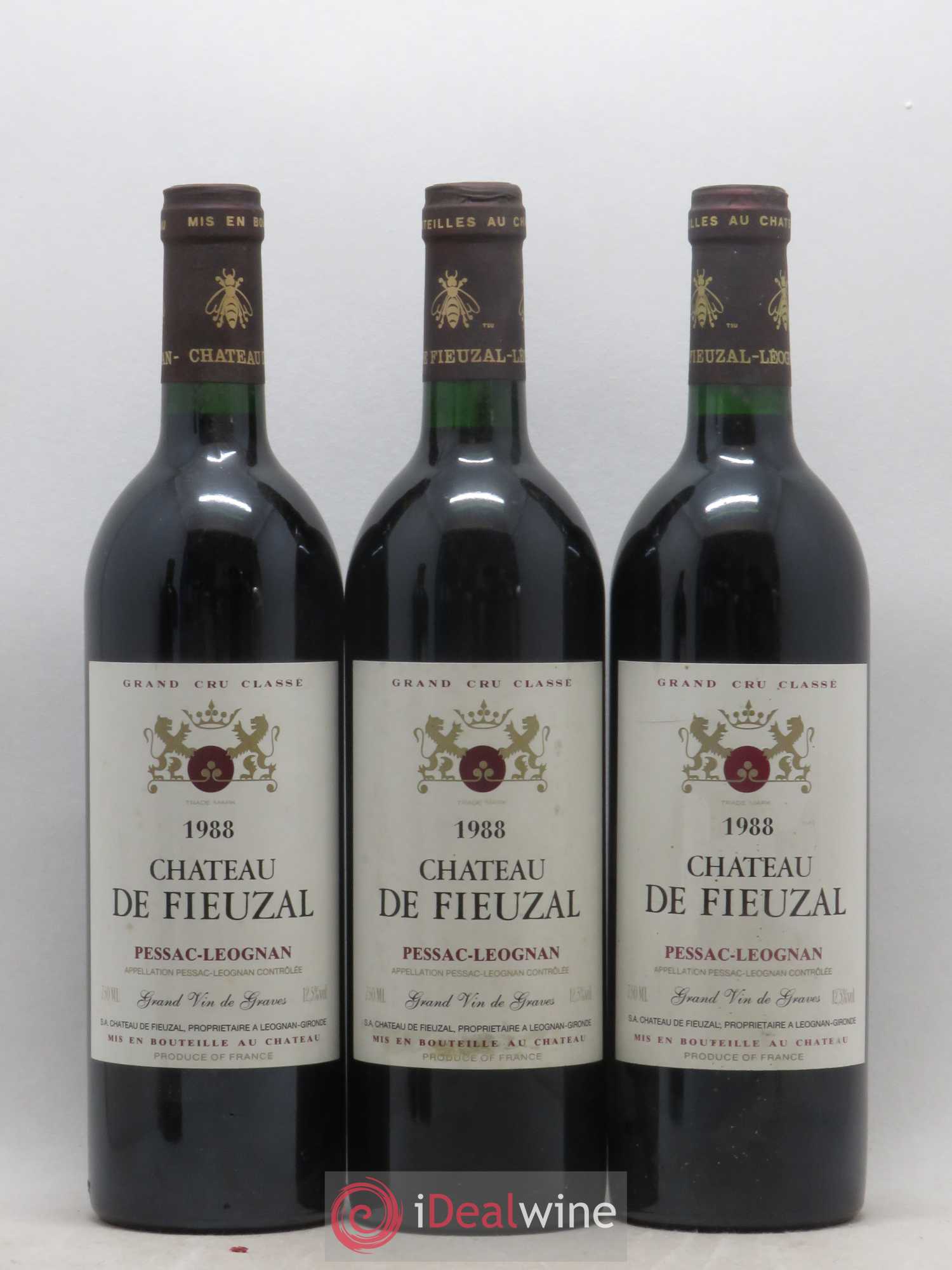 Château de Fieuzal Cru Classé de Graves 1988 - Lot de 6 bouteilles - 1