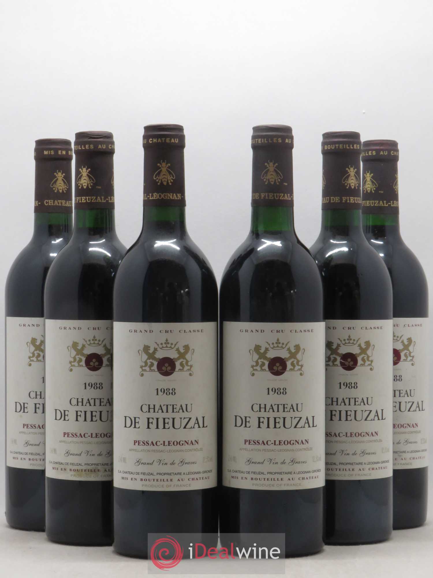 Château de Fieuzal Cru Classé de Graves 1988 - Lot de 6 bouteilles - 0