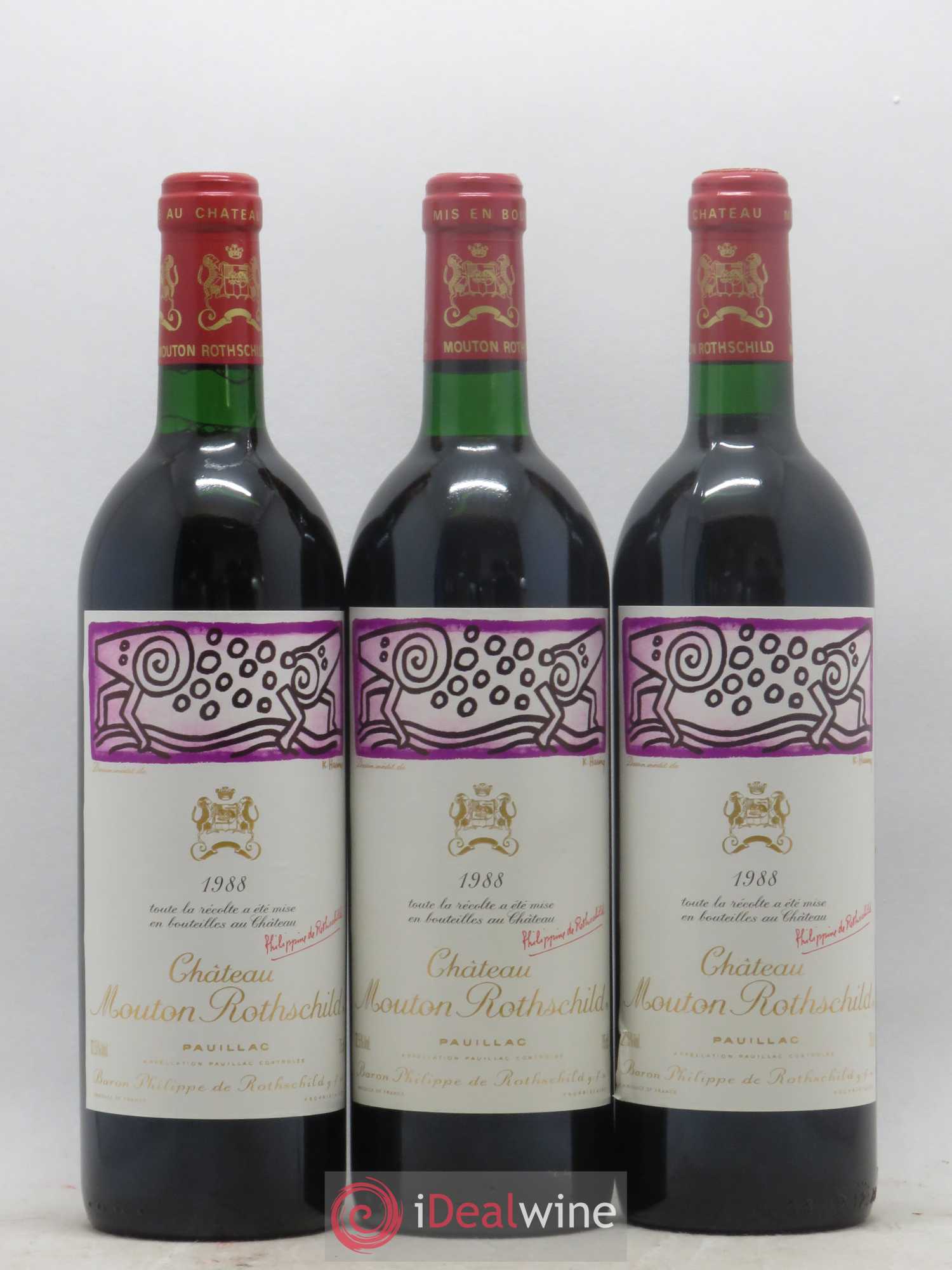 Château Mouton Rothschild 1er Grand Cru Classé 1988 - Lot de 6 bouteilles - 1