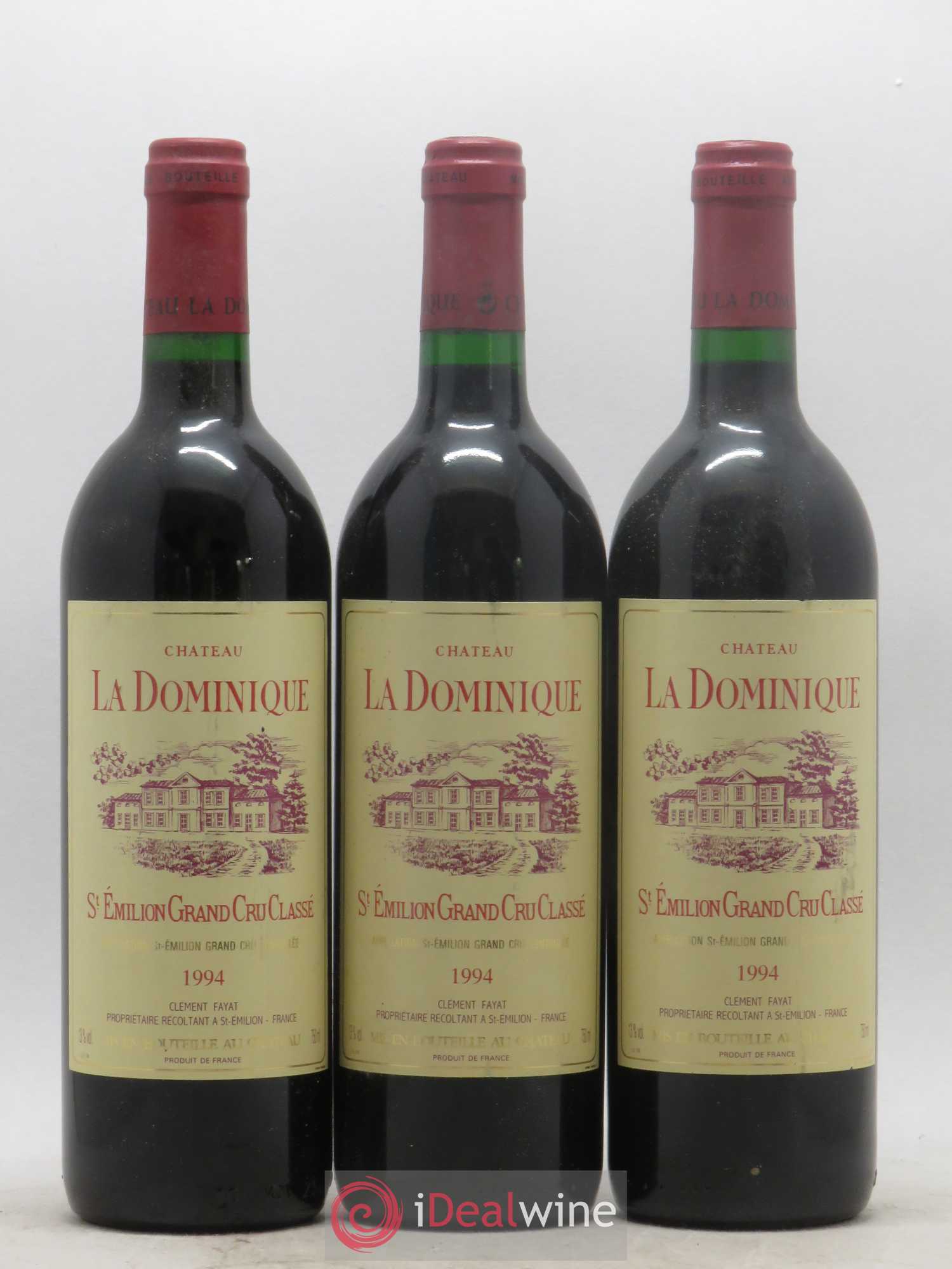 Château la Dominique Grand Cru Classé 1994 - Lot de 3 bouteilles - 0