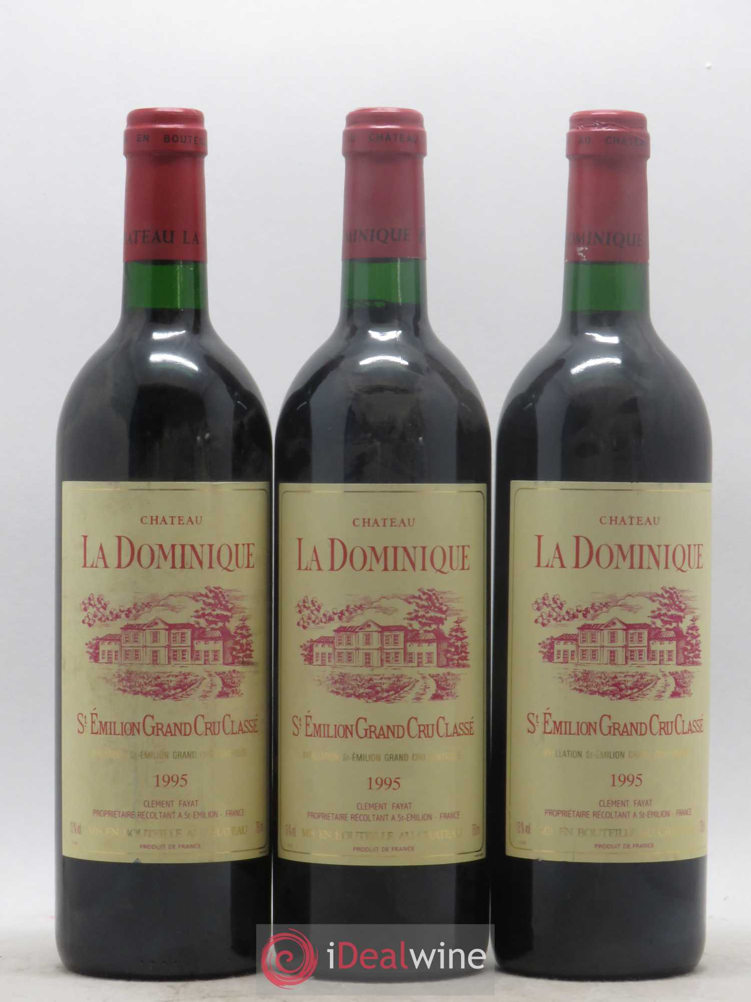 Château la Dominique Grand Cru Classé 1995 - Lot de 3 bouteilles - 0