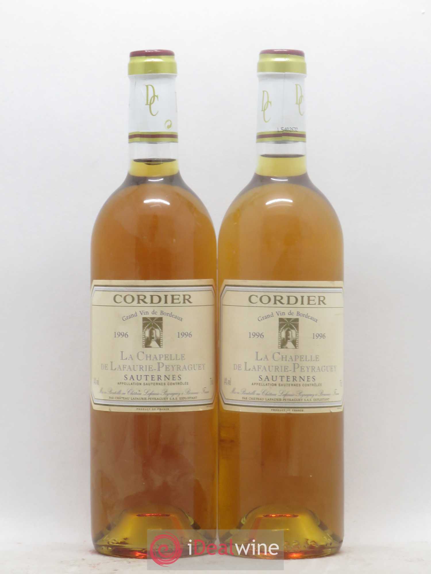 Sauternes La Chapelle de Lafaurie Peyraguey 1996 - Lotto di 2 bottiglie - 0