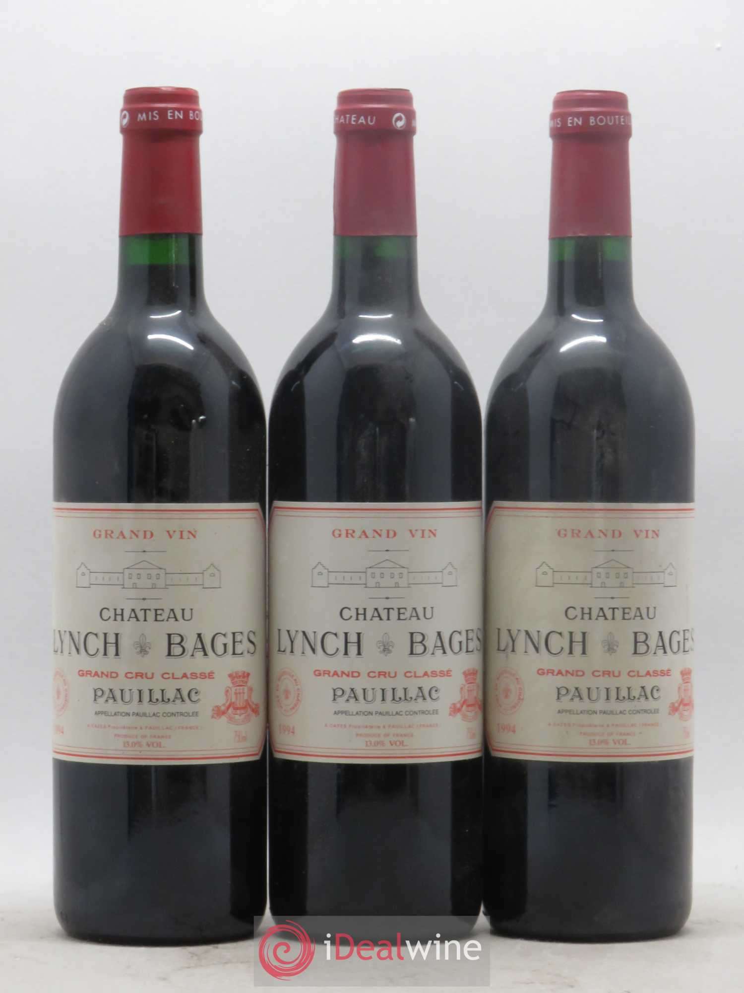 Château Lynch Bages 5ème Grand Cru Classé 1994 - Lot de 3 bouteilles - 0