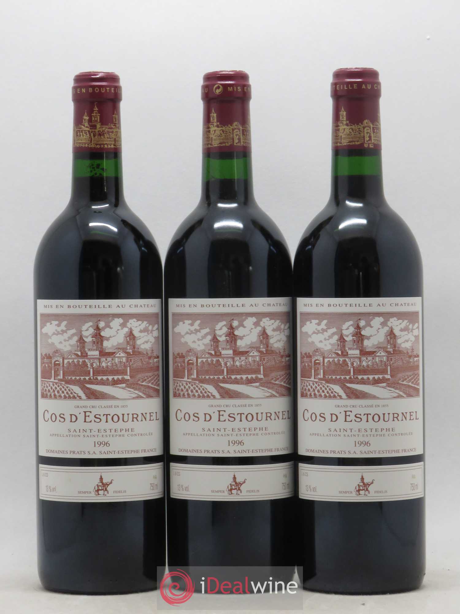 Cos d'Estournel 2ème Grand Cru Classé 1996 - Lot de 3 bouteilles - 0