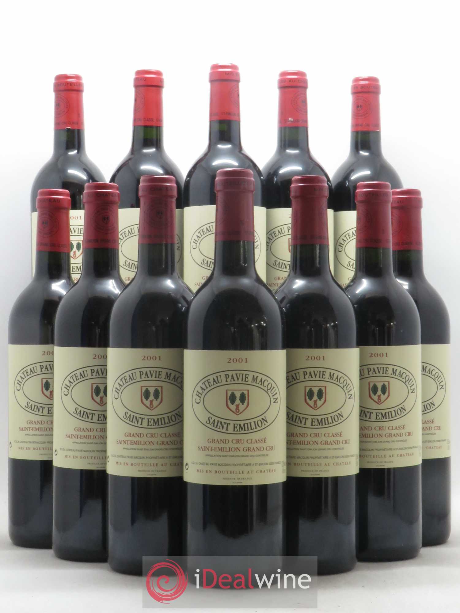 Château Pavie Macquin 1er Grand Cru Classé B 2001 - Lot de 12 bouteilles - 0