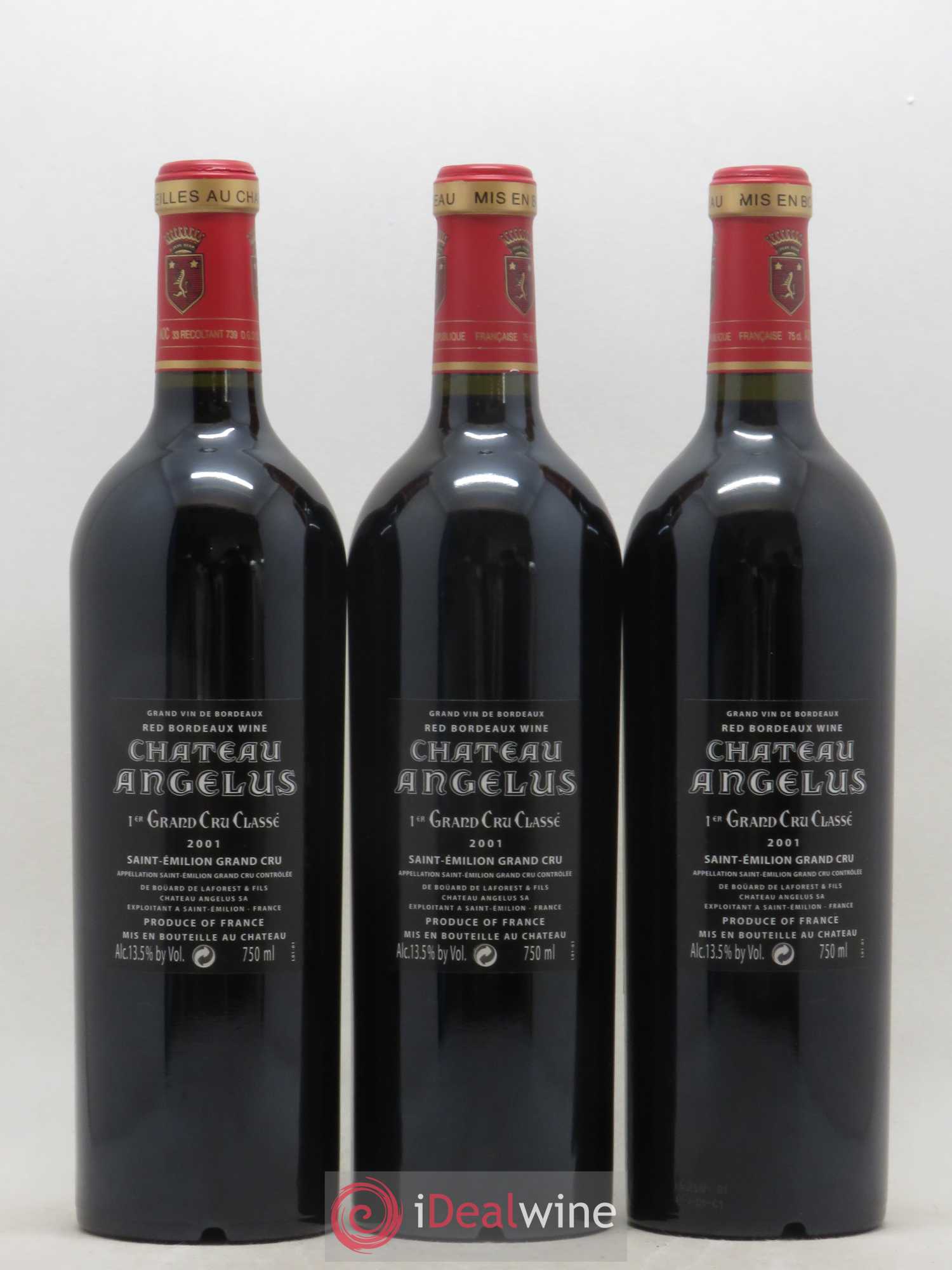 Château Angélus 1er Grand Cru Classé A 2001 - Lot de 12 bouteilles - 6