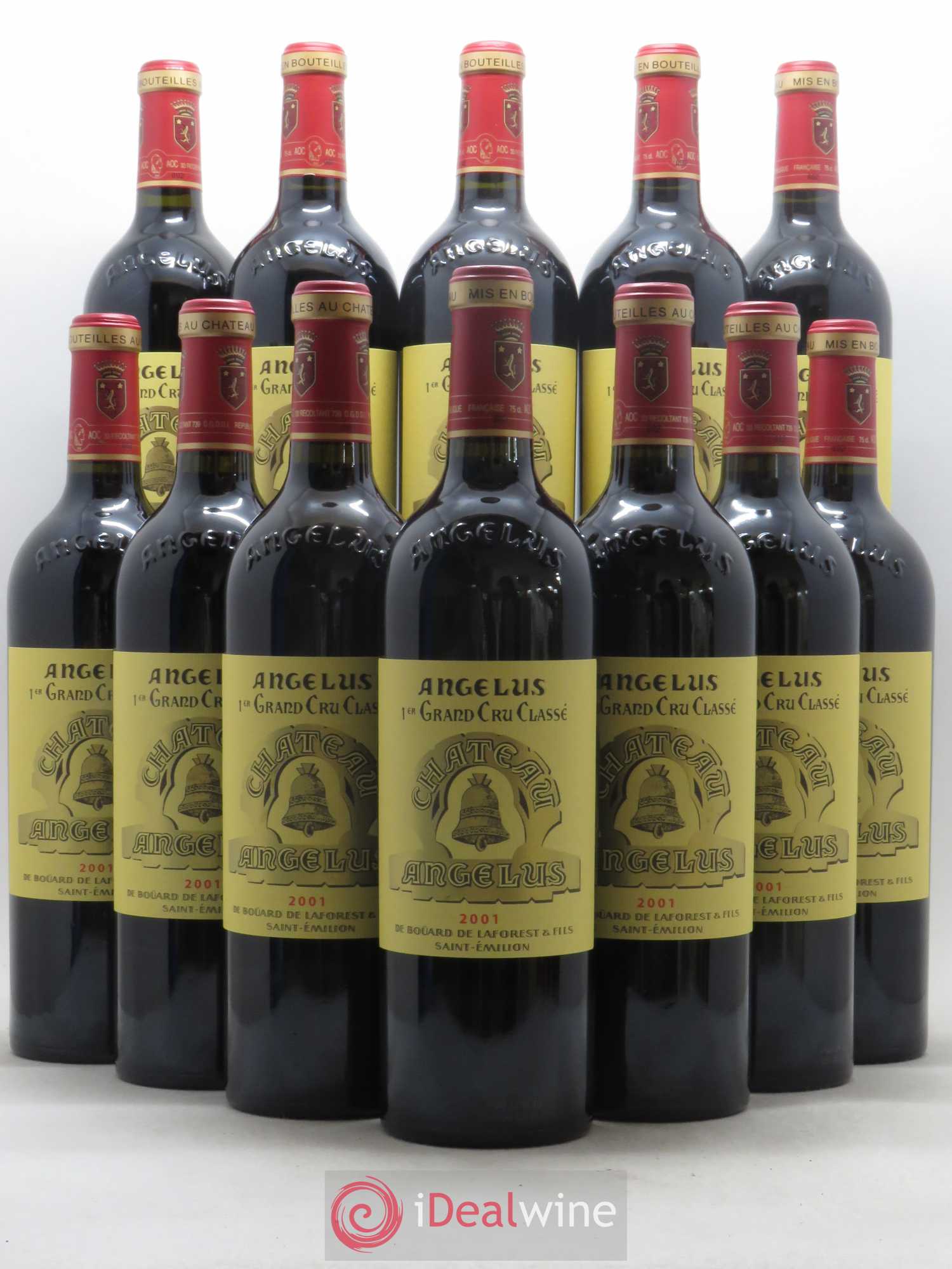Château Angélus 1er Grand Cru Classé A 2001 - Lot de 12 bouteilles - 0