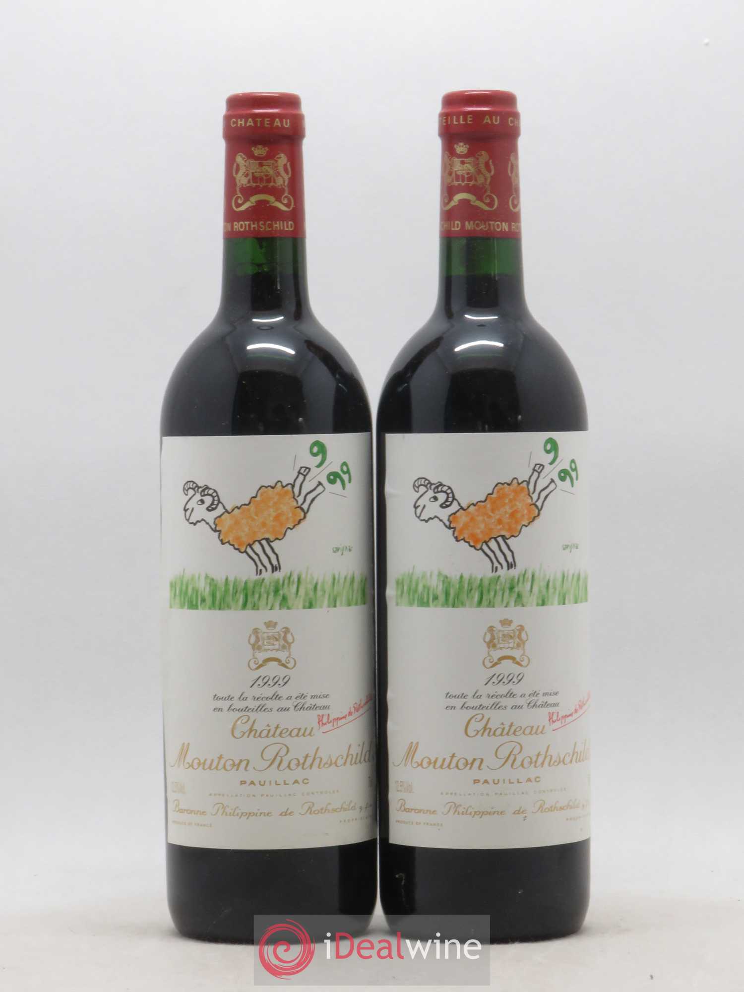 Château Mouton Rothschild 1er Grand Cru Classé 1999 - Lot de 2 bouteilles - 0