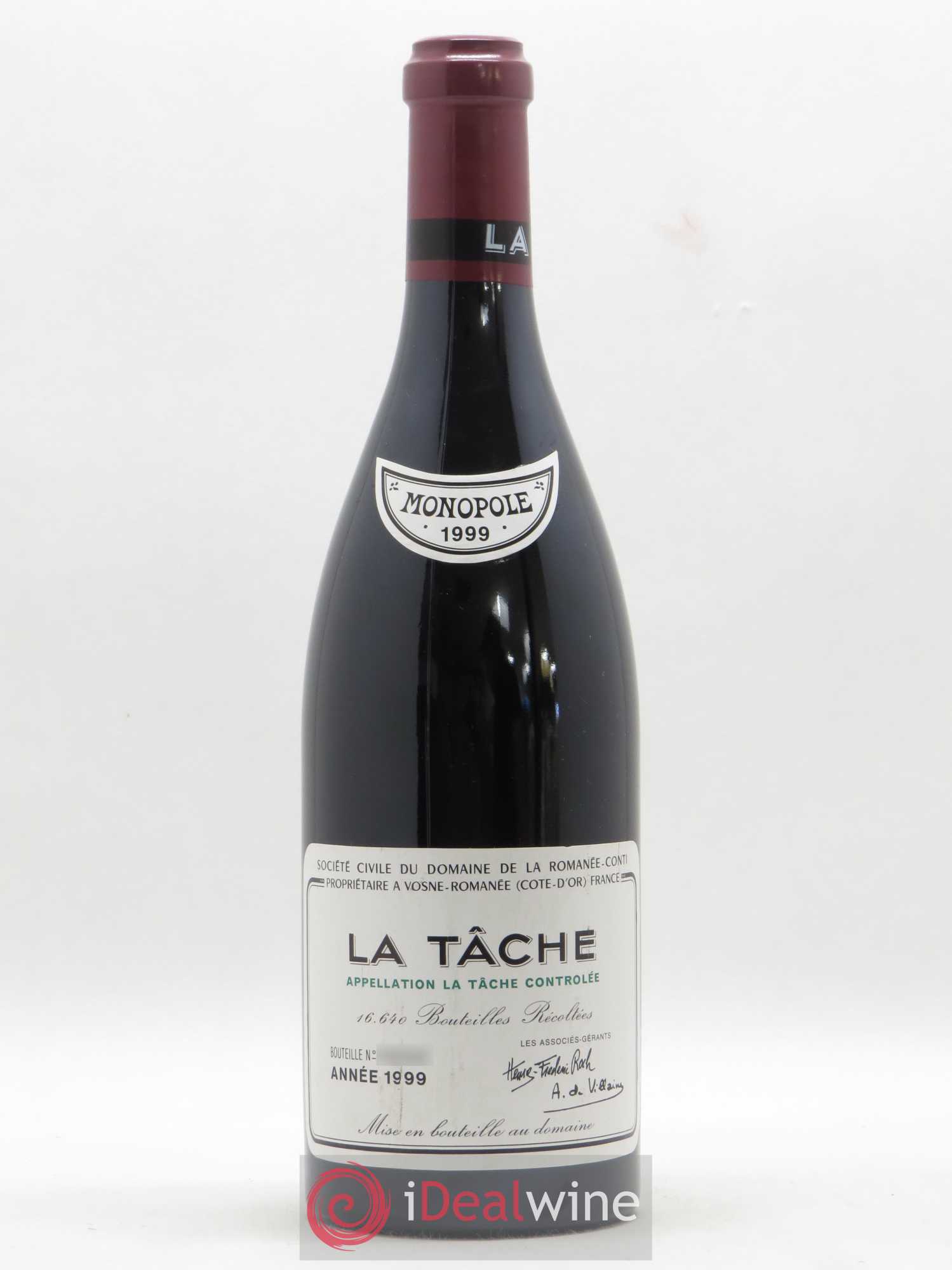 La Tâche Grand Cru Domaine de la Romanée-Conti 1999 - Lot de 1 bouteille - 0