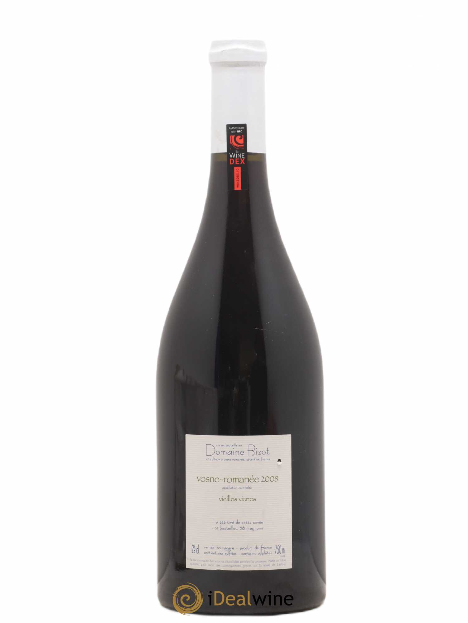 Vosne-Romanée Vieilles Vignes Bizot (Domaine) 2008 - Lot de 1 bouteille - 1