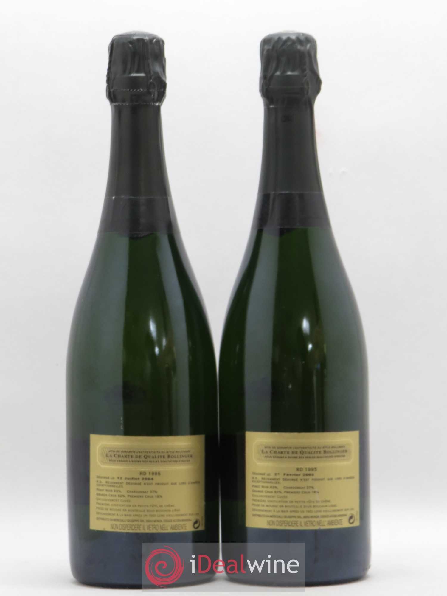 R.D. Extra-Brut Bollinger 1995 - Lot de 2 bouteilles - 1
