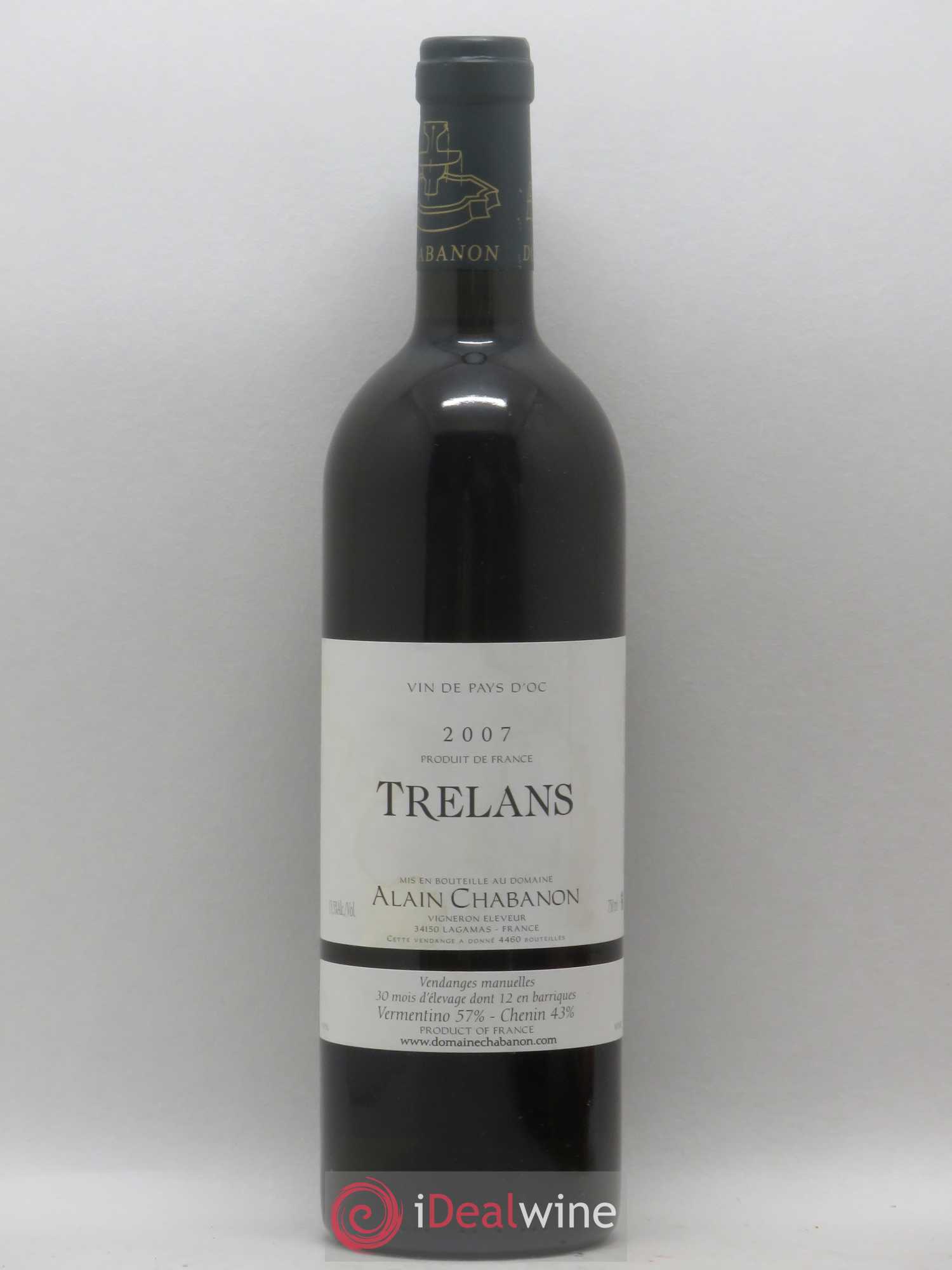 Pays d'Oc Trelans Alain Chabanon (Domaine) 2007 - Lot de 1 bouteille - 0
