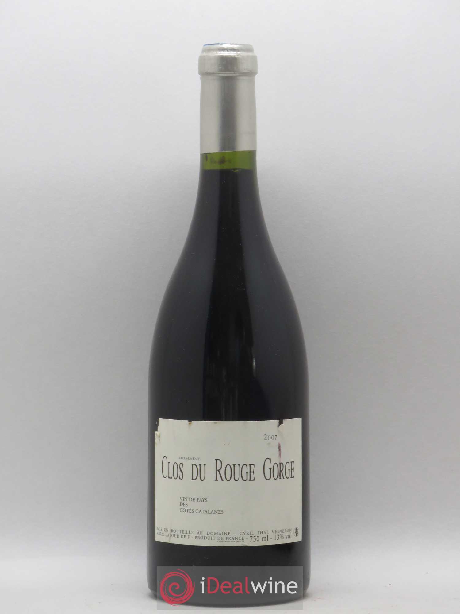 Côtes Catalanes Clos du Rouge Gorge Vieilles Vignes Cyril Fhal 2007 - Lot de 1 bouteille - 0
