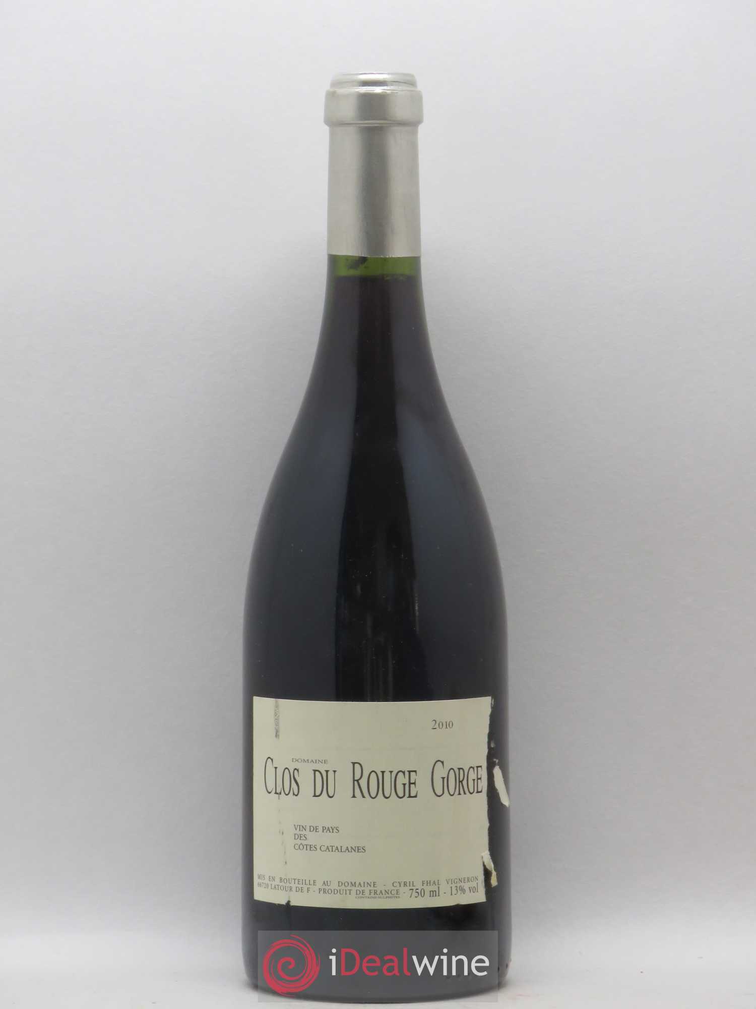 Côtes Catalanes Clos du Rouge Gorge Vieilles Vignes Cyril Fhal 2010 - Lot de 1 bouteille - 0