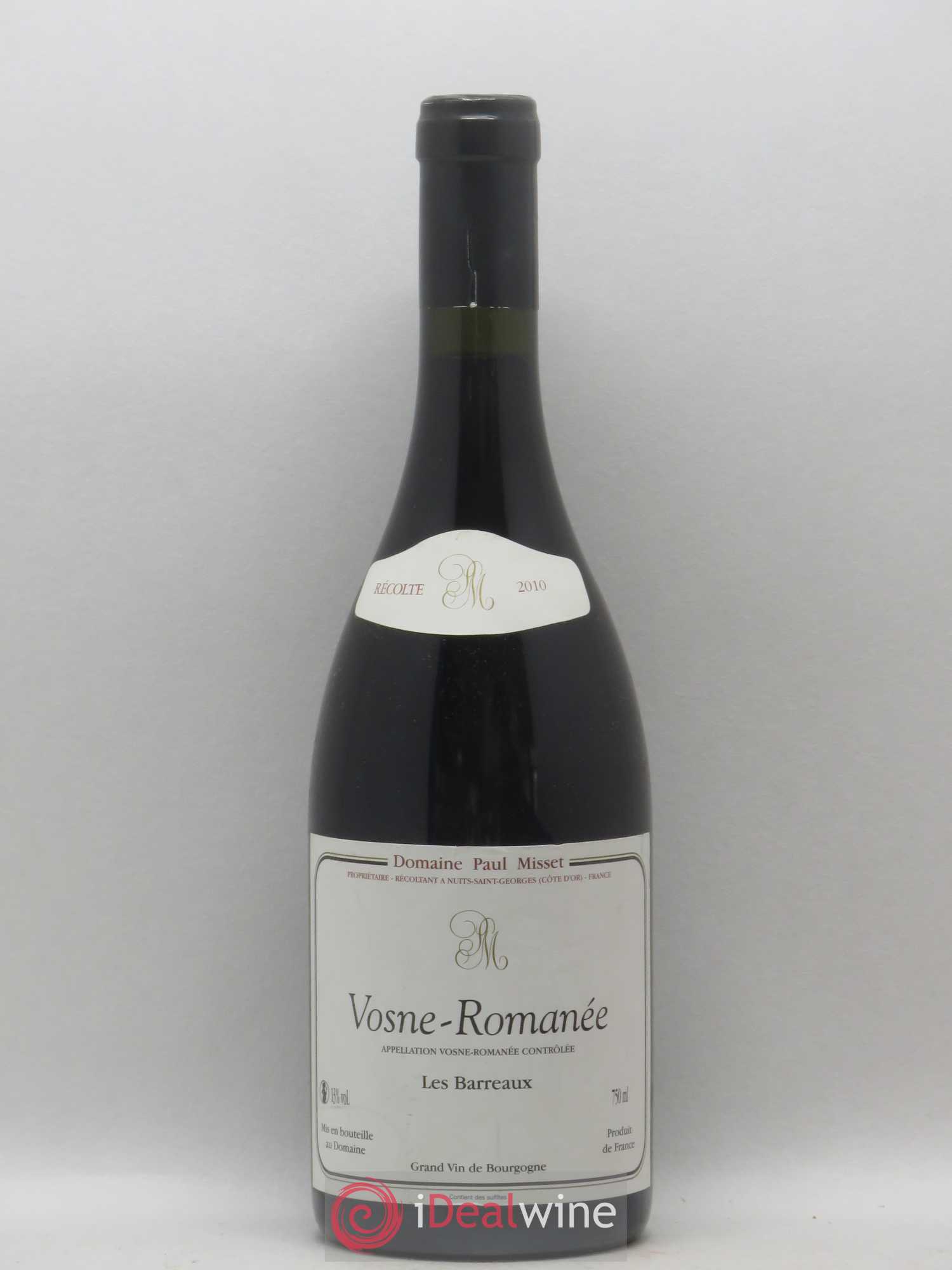 Vosne-Romanée Les Barreaux Paul Misset 2010 - Posten von 1 Flasche - 0