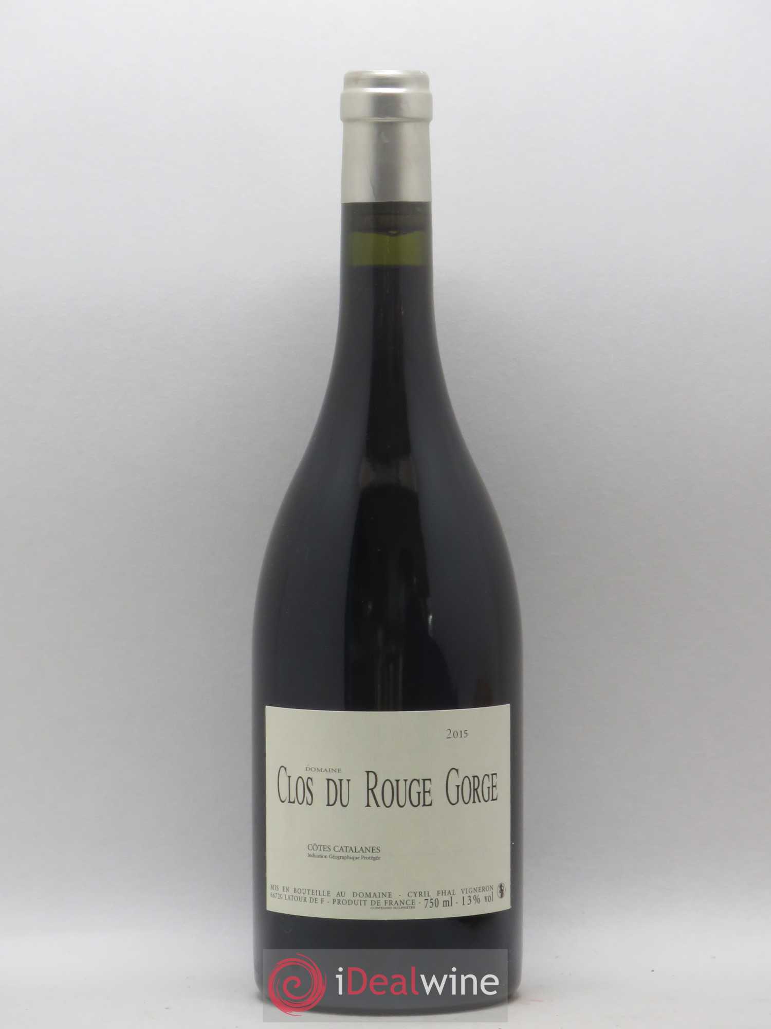 Côtes Catalanes Clos du Rouge Gorge Vieilles Vignes Cyril Fhal 2015 - Lot de 1 bouteille - 0