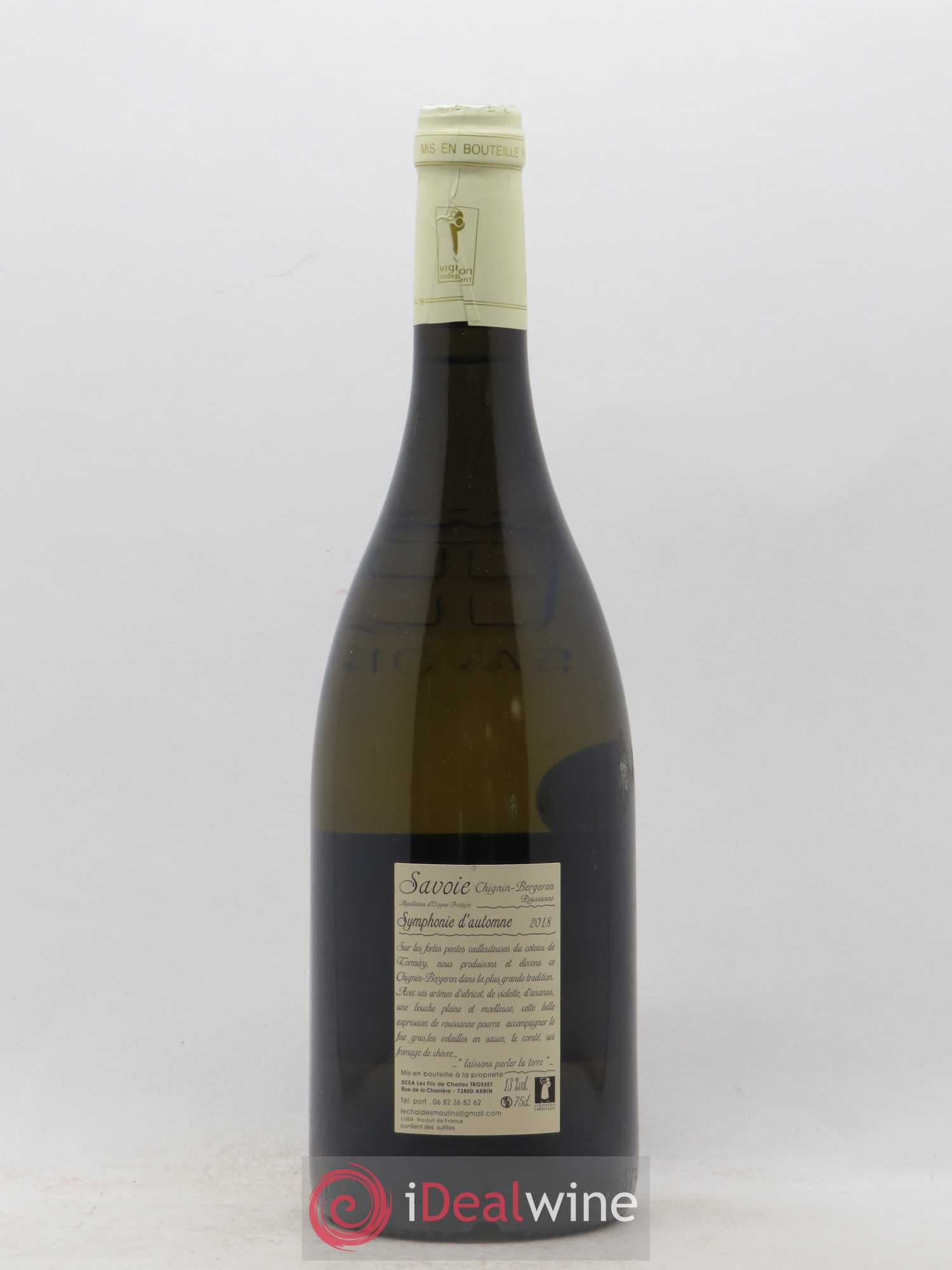 Vin de Savoie Chignin-Bergeron Symphonie d'Automne Les Fils de Charles Trosset 2018 - Lot de 1 bouteille - 1