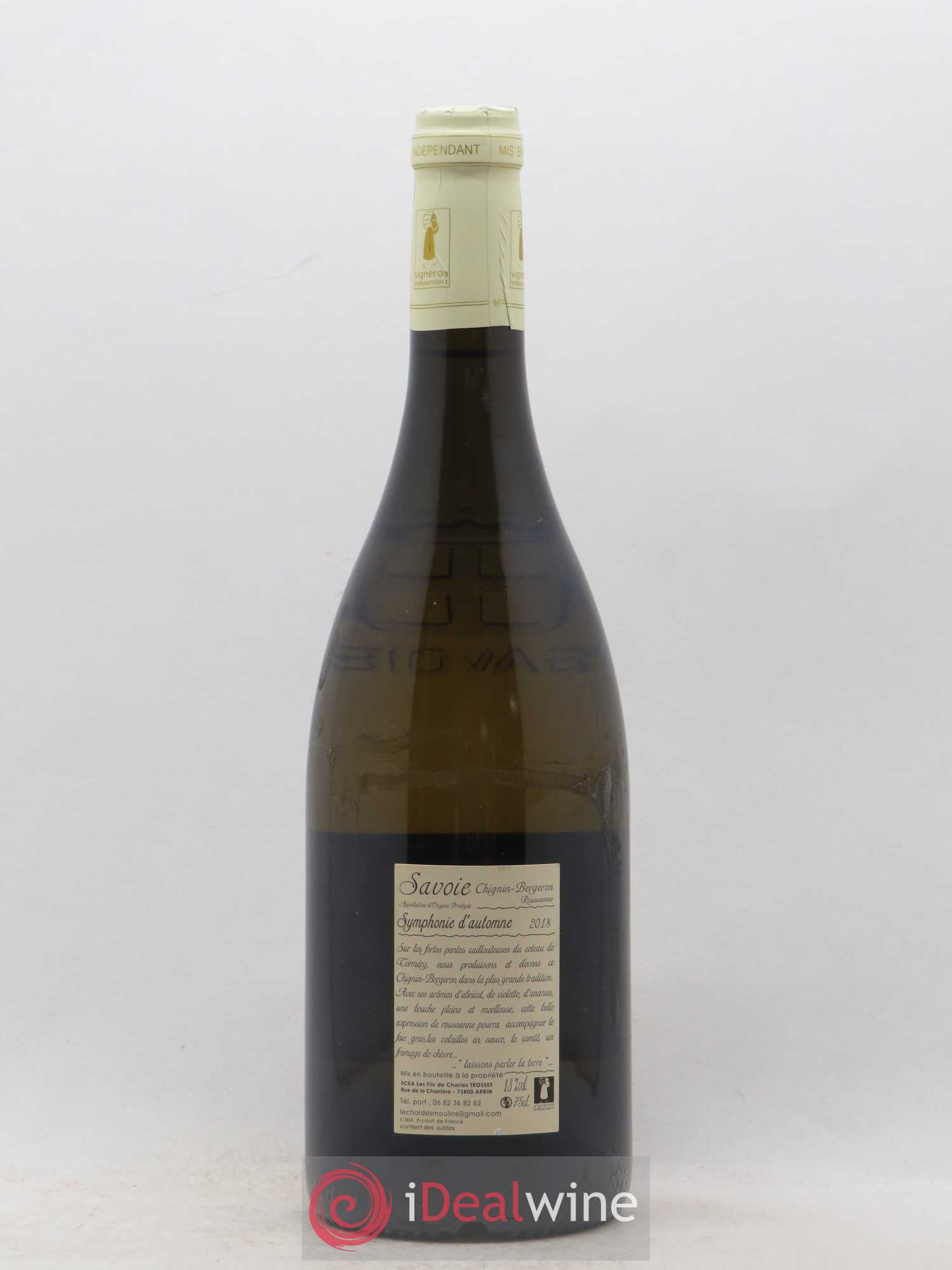 Vin de Savoie Chignin-Bergeron Symphonie d'Automne Les Fils de Charles Trosset 2018 - Lot de 1 bouteille - 1