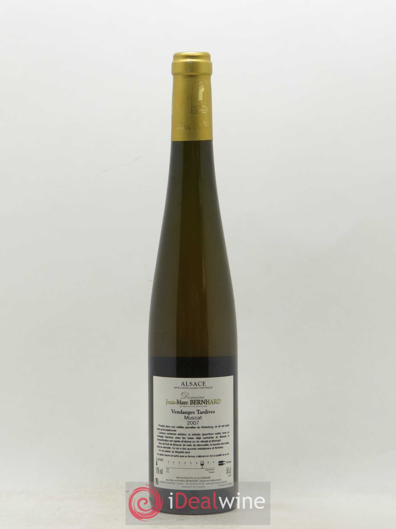 Alsace Muscat Vendanges Tardives Domaine Jean-Marc Bernhard 50cl 2007 - Posten von 1 Flasche - 1