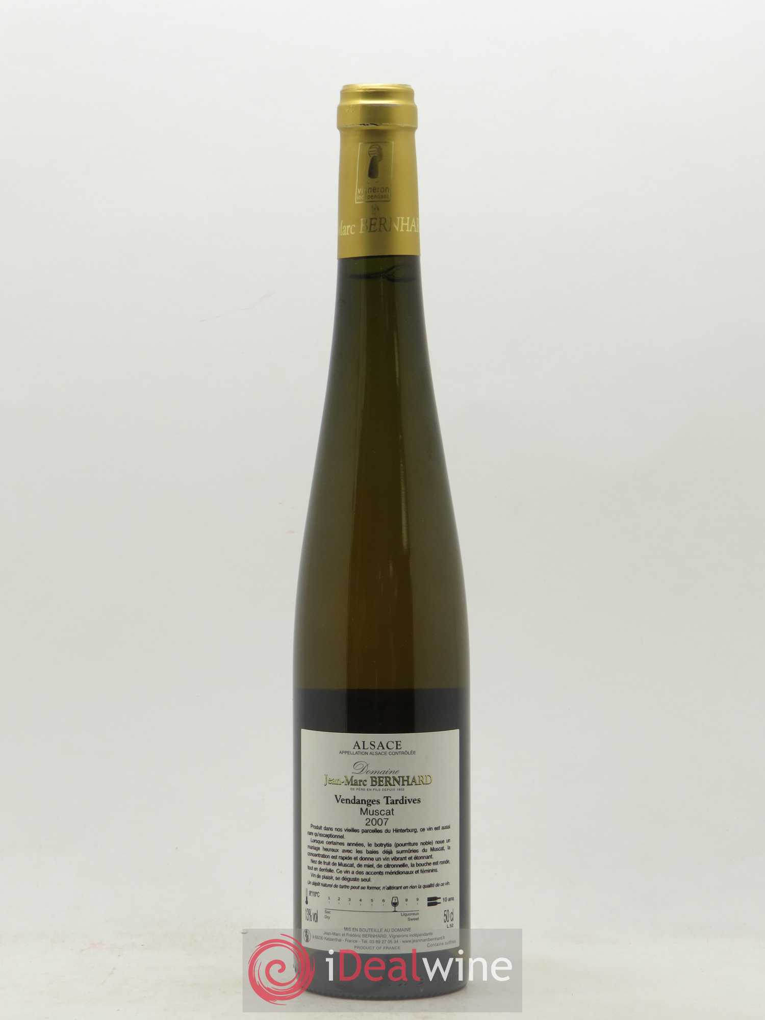 Alsace Muscat Vendanges Tardives Domaine Jean-Marc Bernhard 50cl 2007 - Posten von 1 Flasche - 1