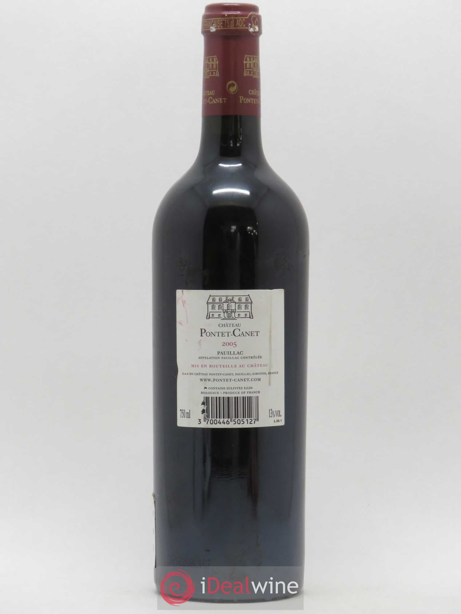 Château Pontet Canet 5ème Grand Cru Classé 2005 - Lot de 1 bouteille - 1