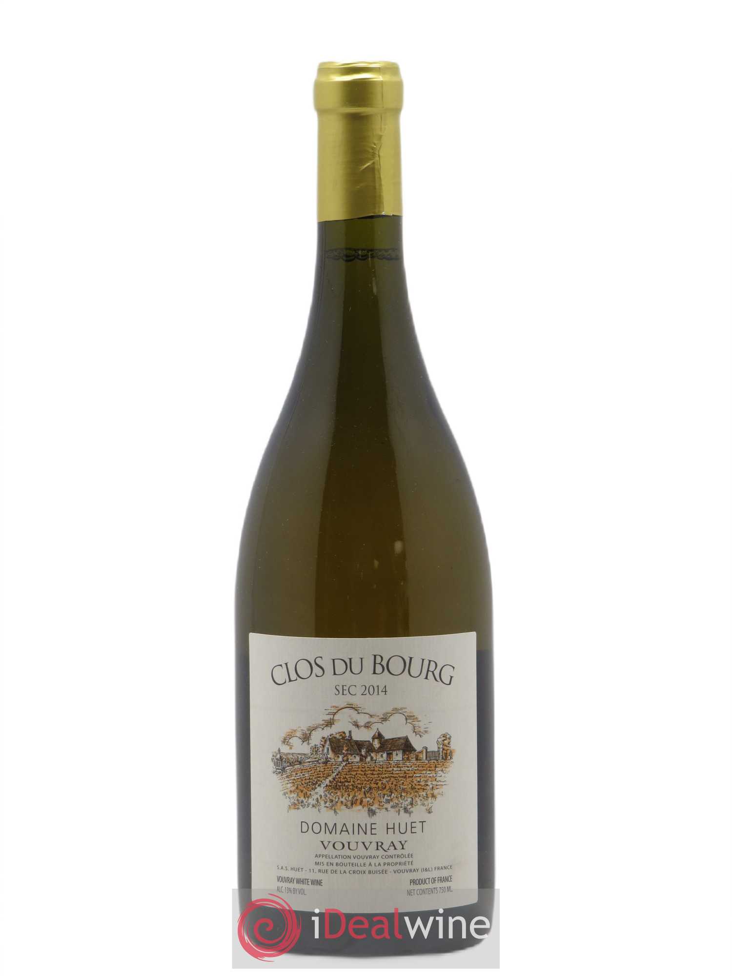Vouvray Clos du Bourg Sec Domaine Huet 2014 - Lot de 1 bouteille - 0