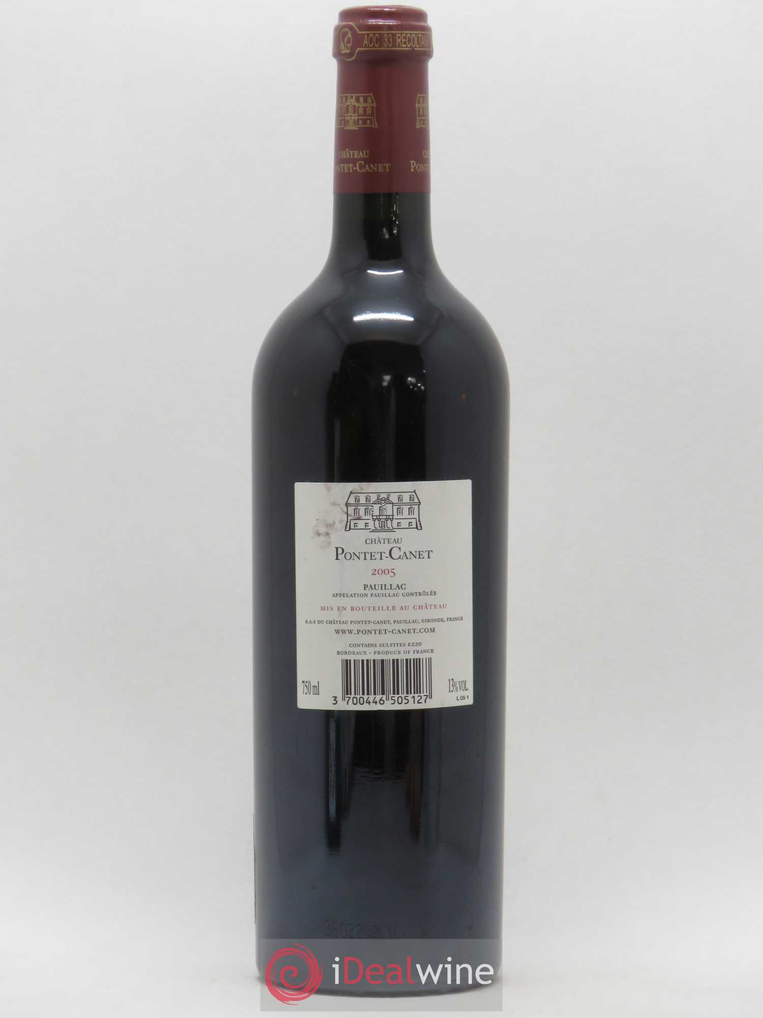 Château Pontet Canet 5ème Grand Cru Classé 2005 - Lot de 1 bouteille - 1
