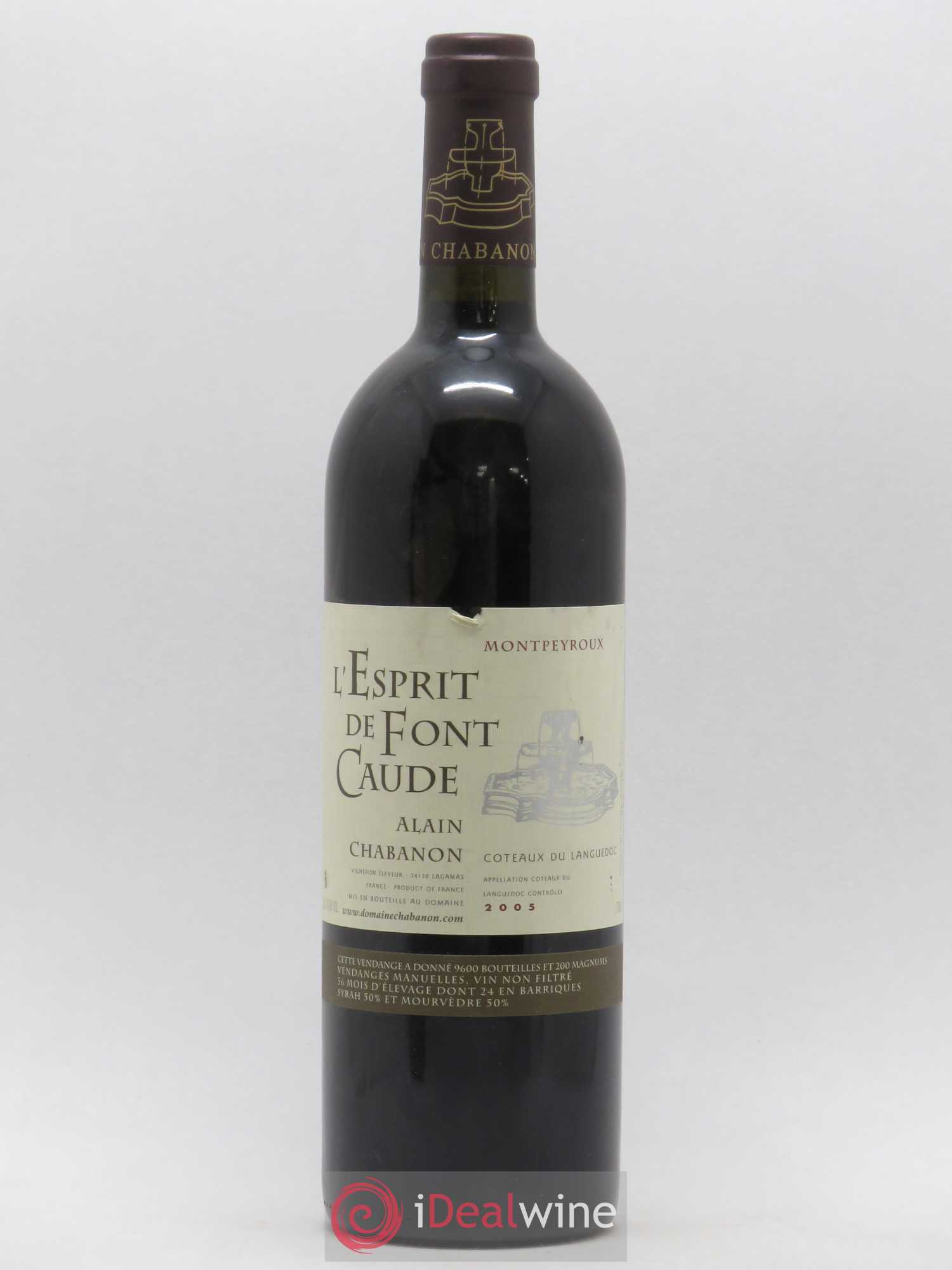 Languedoc Montpeyroux Alain Chabanon (Domaine) L'Esprit de Font Caude 2005 - Lot de 1 bouteille - 0
