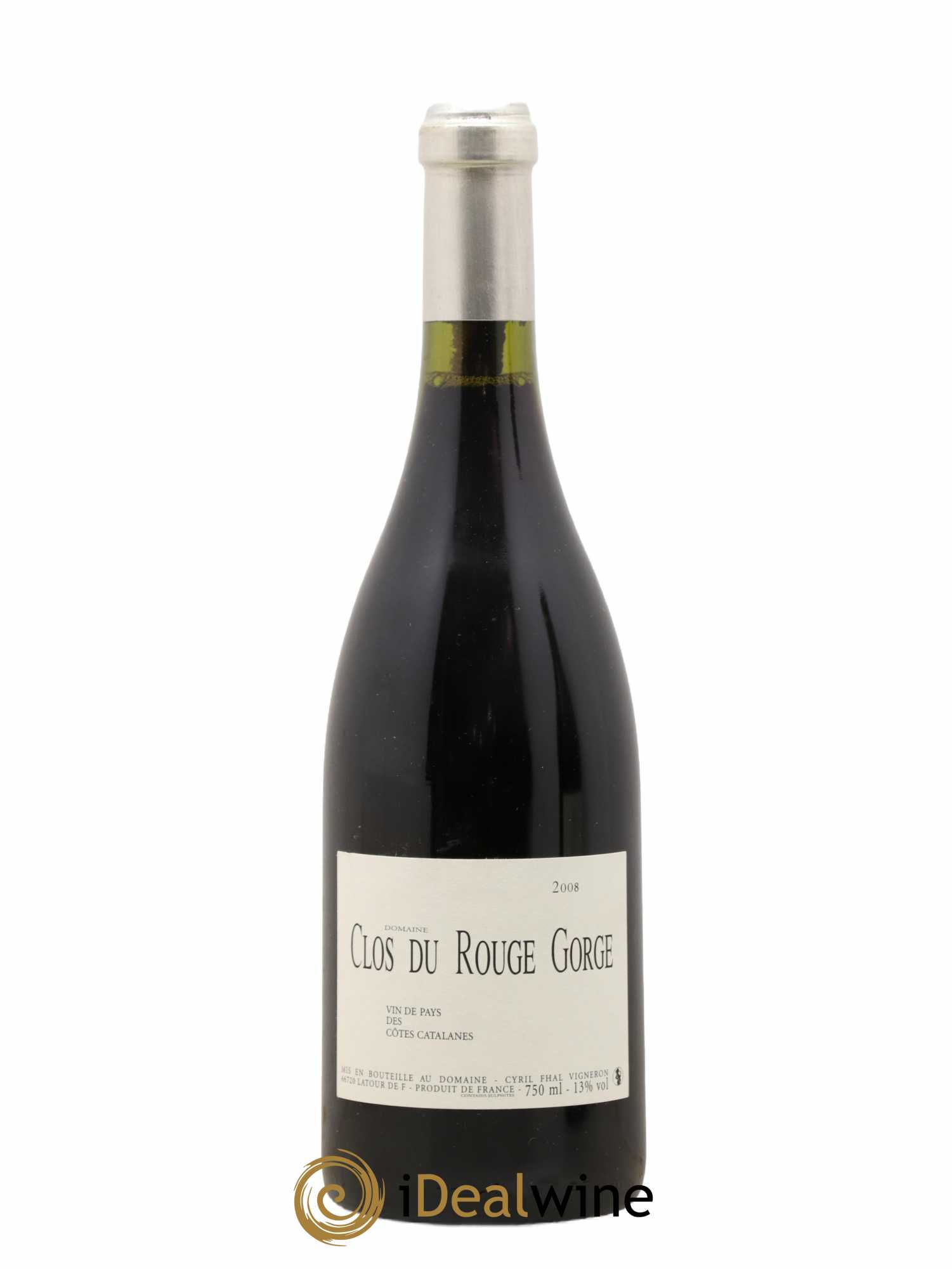 Côtes Catalanes Clos du Rouge Gorge Vieilles Vignes Cyril Fhal 2008 - Lot de 1 bouteille - 0