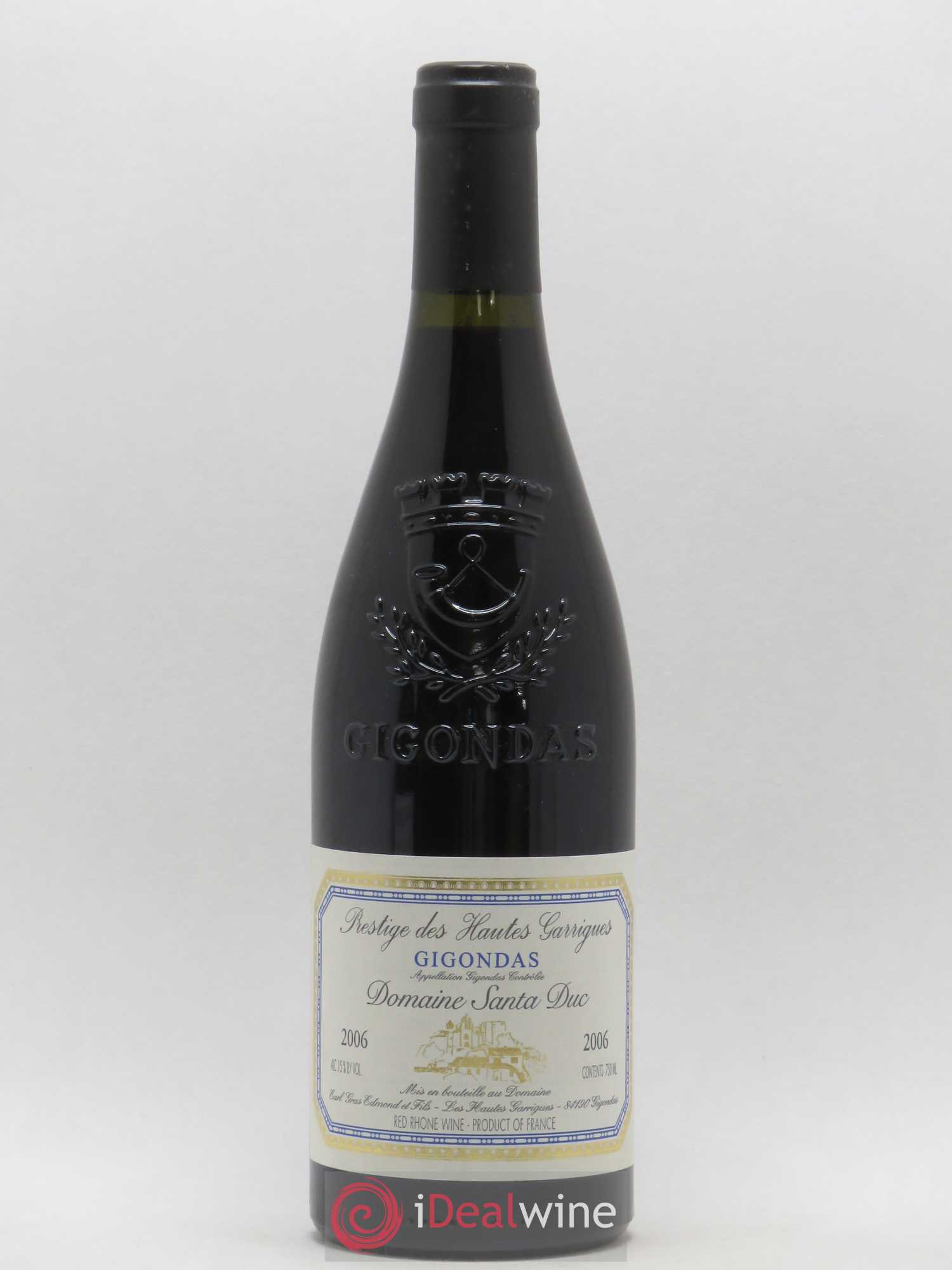 Gigondas Santa Duc (Domaine) Hautes Garrigues Famille Gras 2006 - Lot de 1 bouteille - 0
