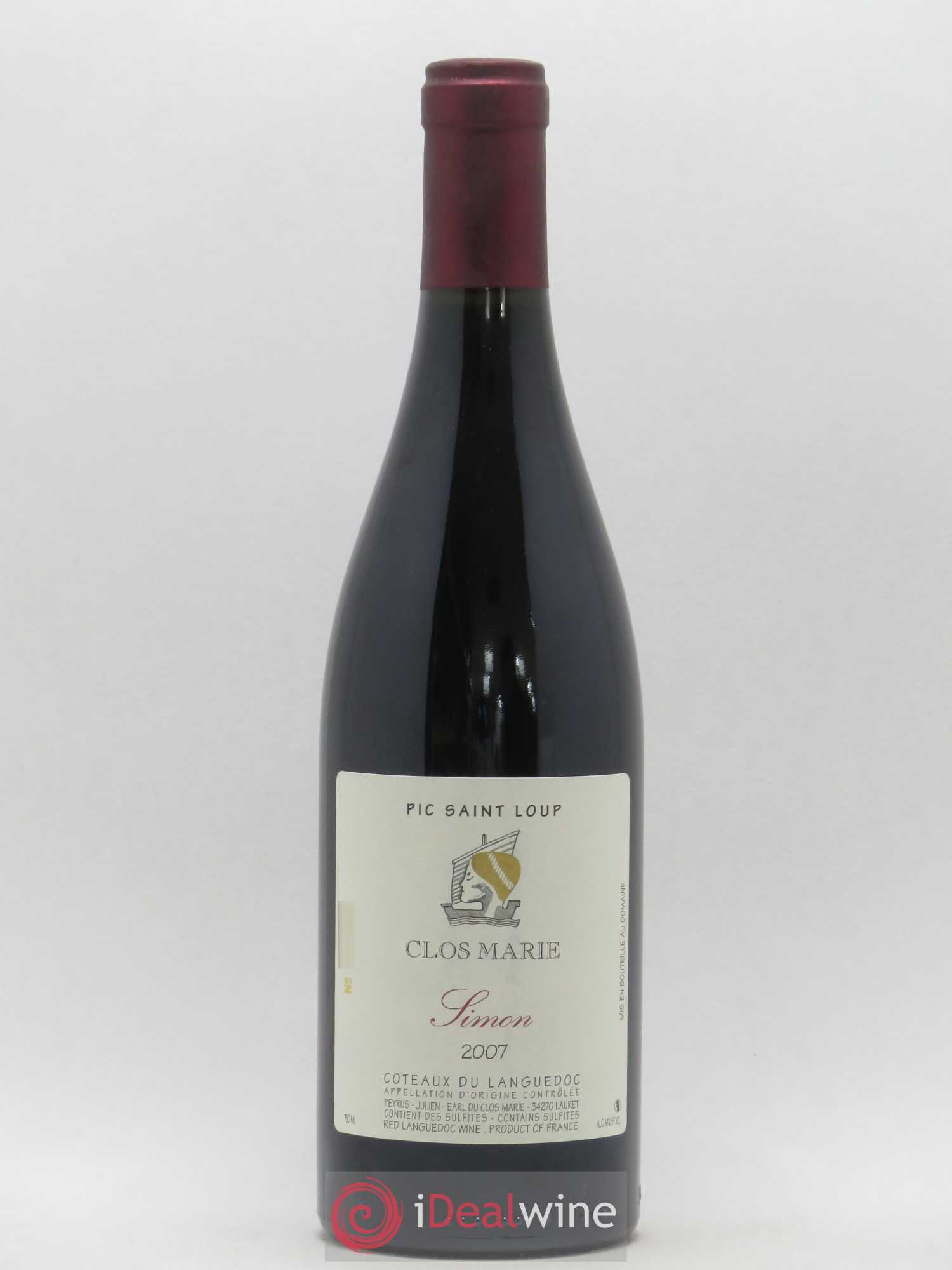 Pic Saint-Loup Clos Marie Cuvée Simon Christophe Peyrus et Françoise Julien 2007 - Lot de 1 bouteille - 0