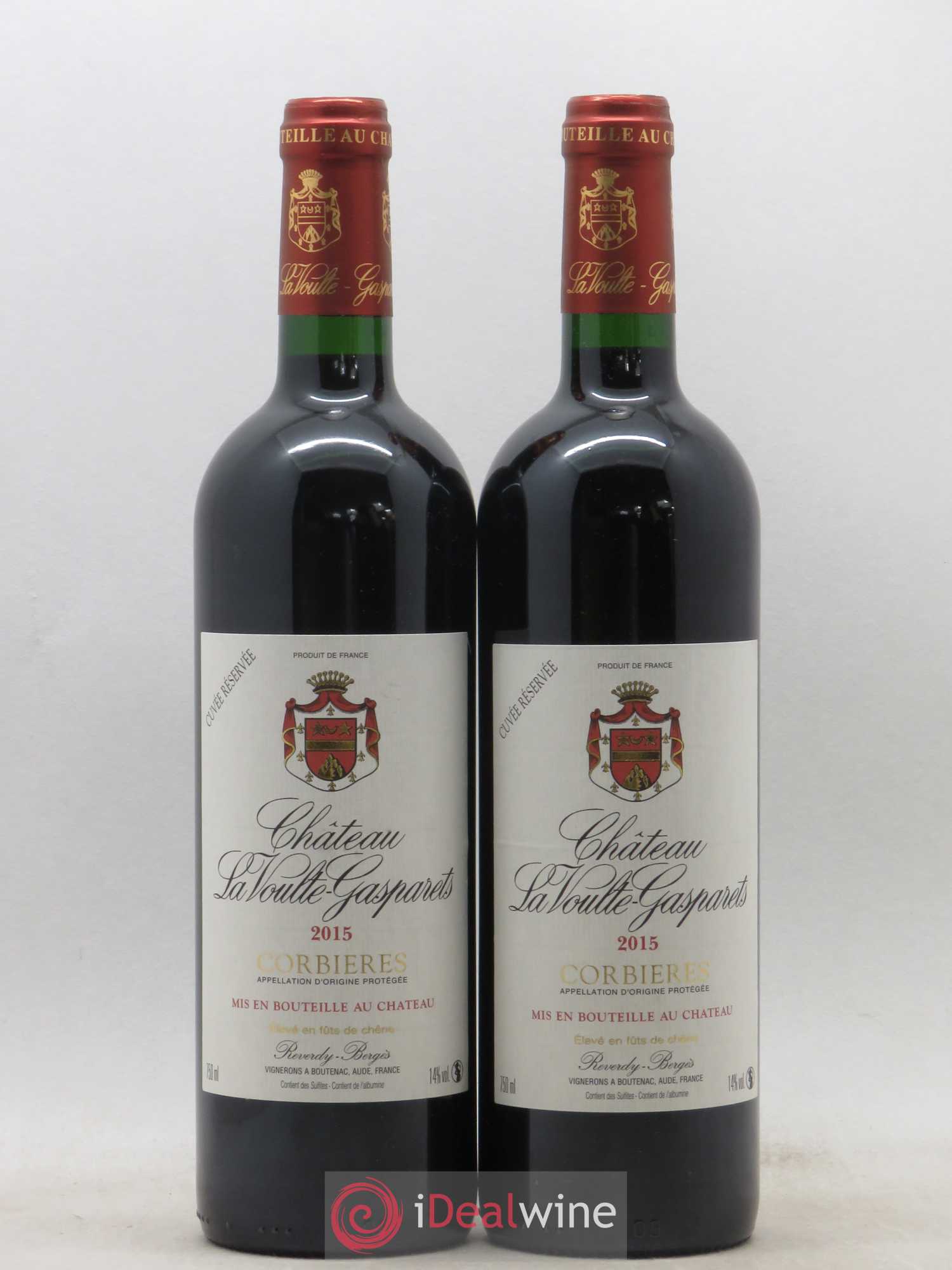 Corbières Château La Voulte-Gasparets Réservée Patrick Reverdy 2015 - Lot de 2 bouteilles - 0