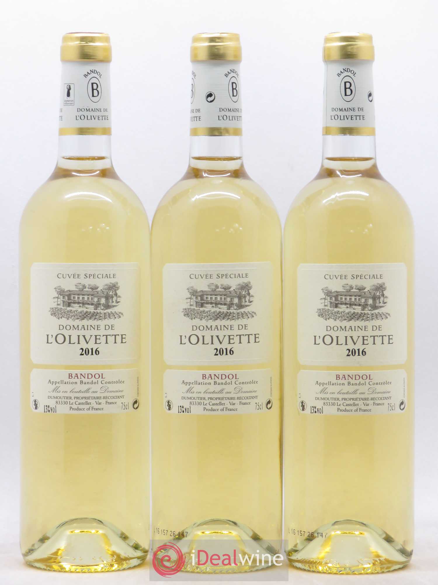 Bandol Cuvée spéciale L'Olivette (Domaine de) 2016 - Lot de 3 bouteilles - 0