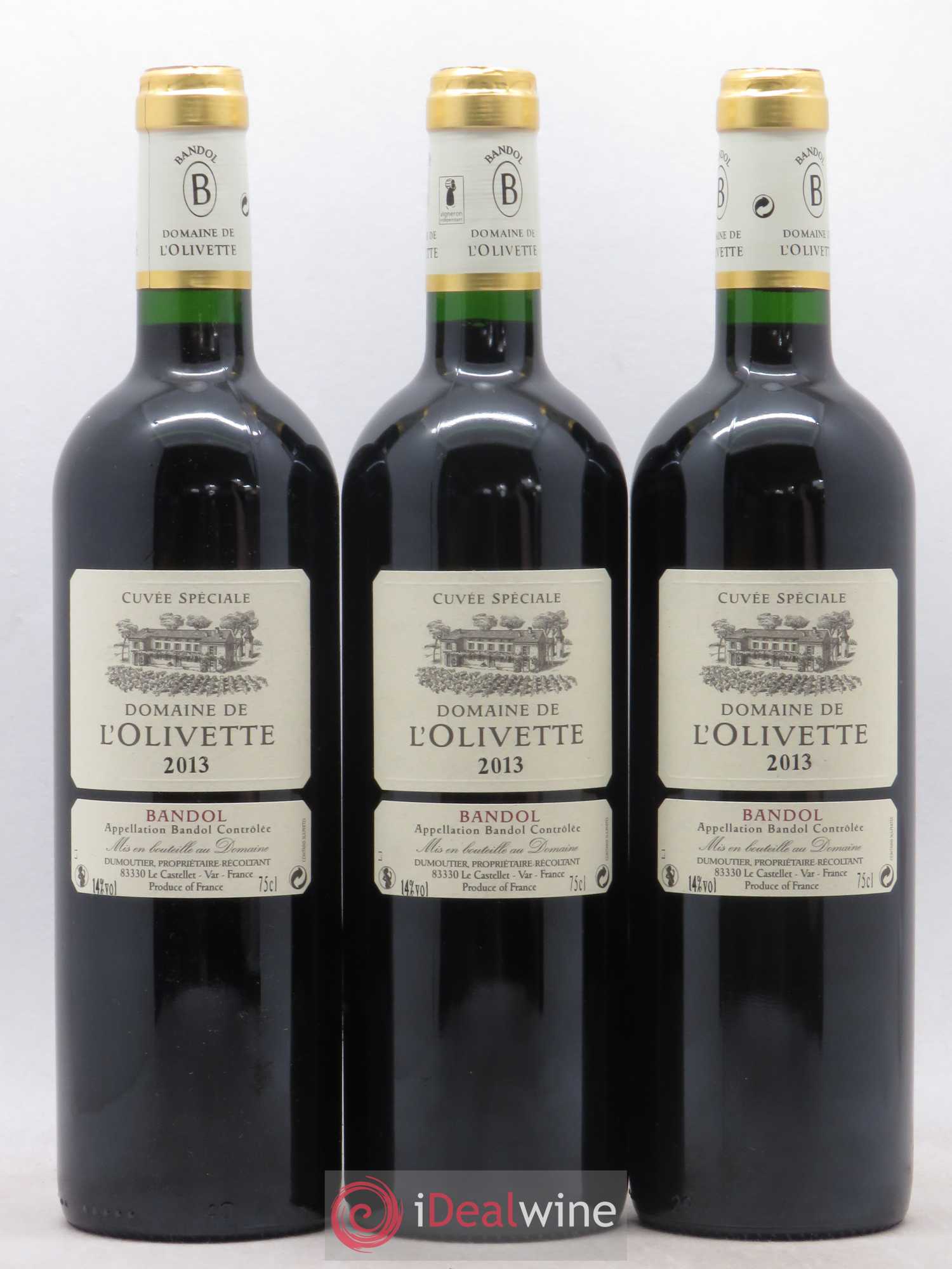 Bandol Cuvée Spéciale Domaine de l'Olivette (sans prix de réserve) 2013 - Posten von 3 Flaschen - 0