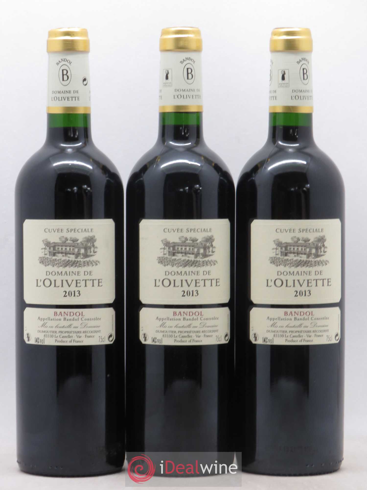 Bandol Cuvée Spéciale Domaine de l'Olivette (sans prix de réserve) 2013 - Posten von 3 Flaschen - 0