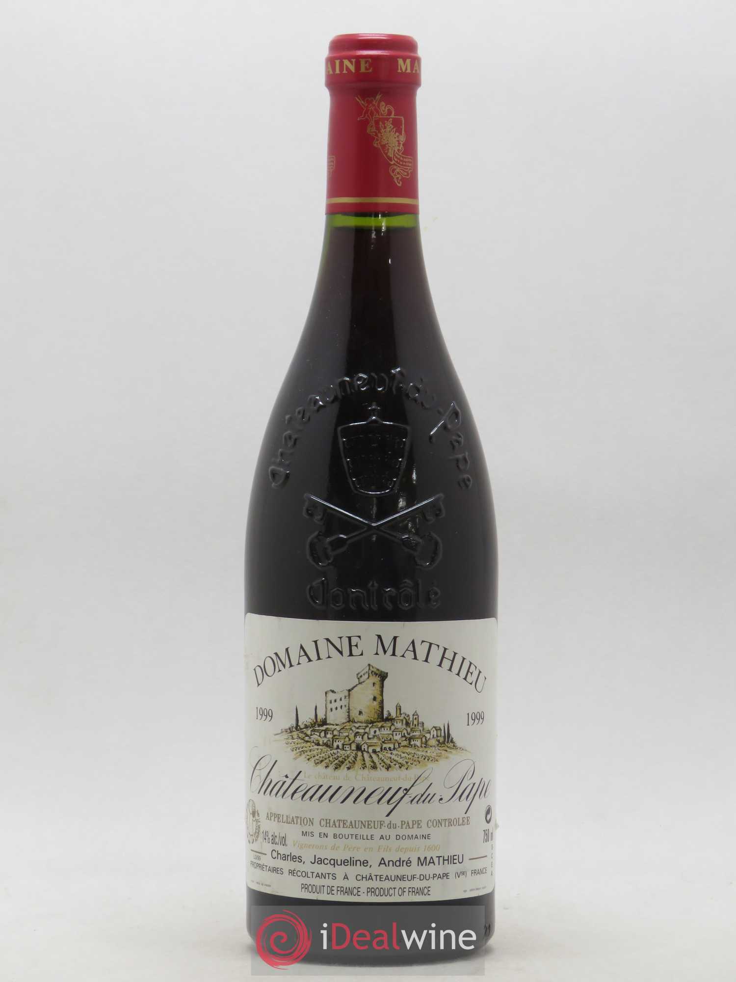 Châteauneuf-du-Pape Domaine Mathieu 1999 - Lot de 1 bouteille - 0