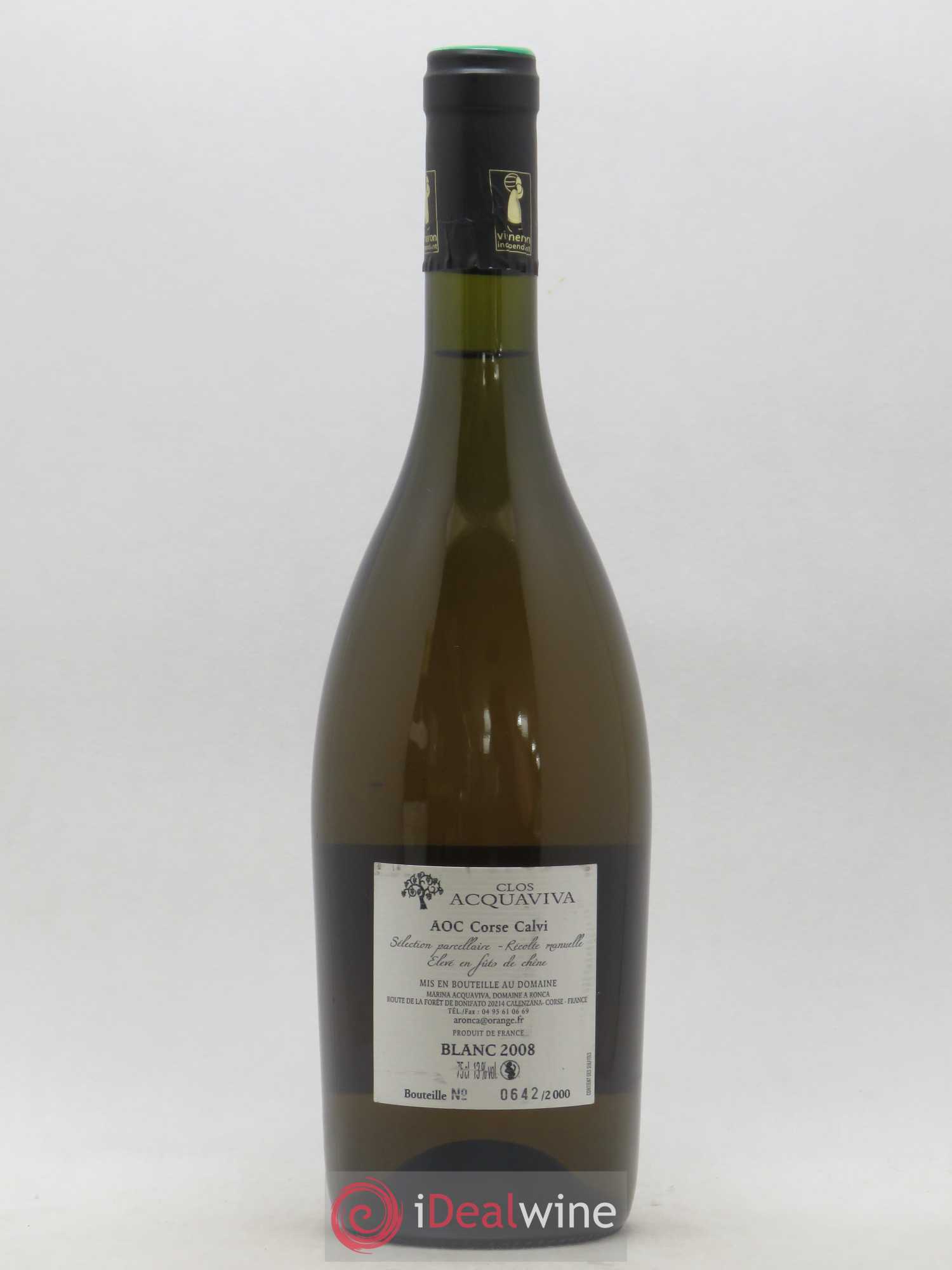 Vin de Corse AOC Calvi Clos Acquaviva 2008 - Lot de 1 bouteille - 1
